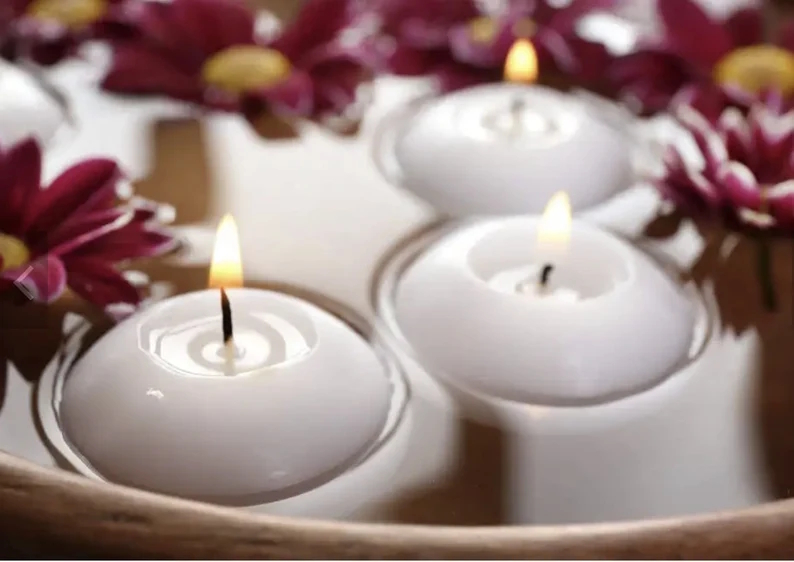 2" Unscented handmade Floating Candle - Weddings, Engagements, Parties