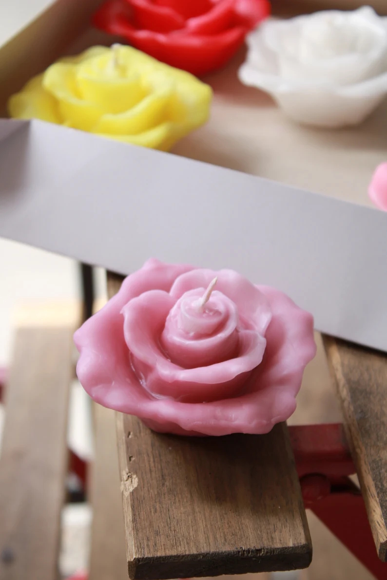 Floral Floating Candles | Unscented Rose Decor, Pack of 8