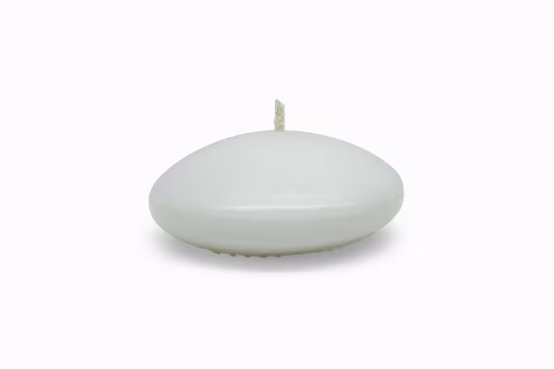 Handmade White Floating Disc Candles | Wedding Centerpieces