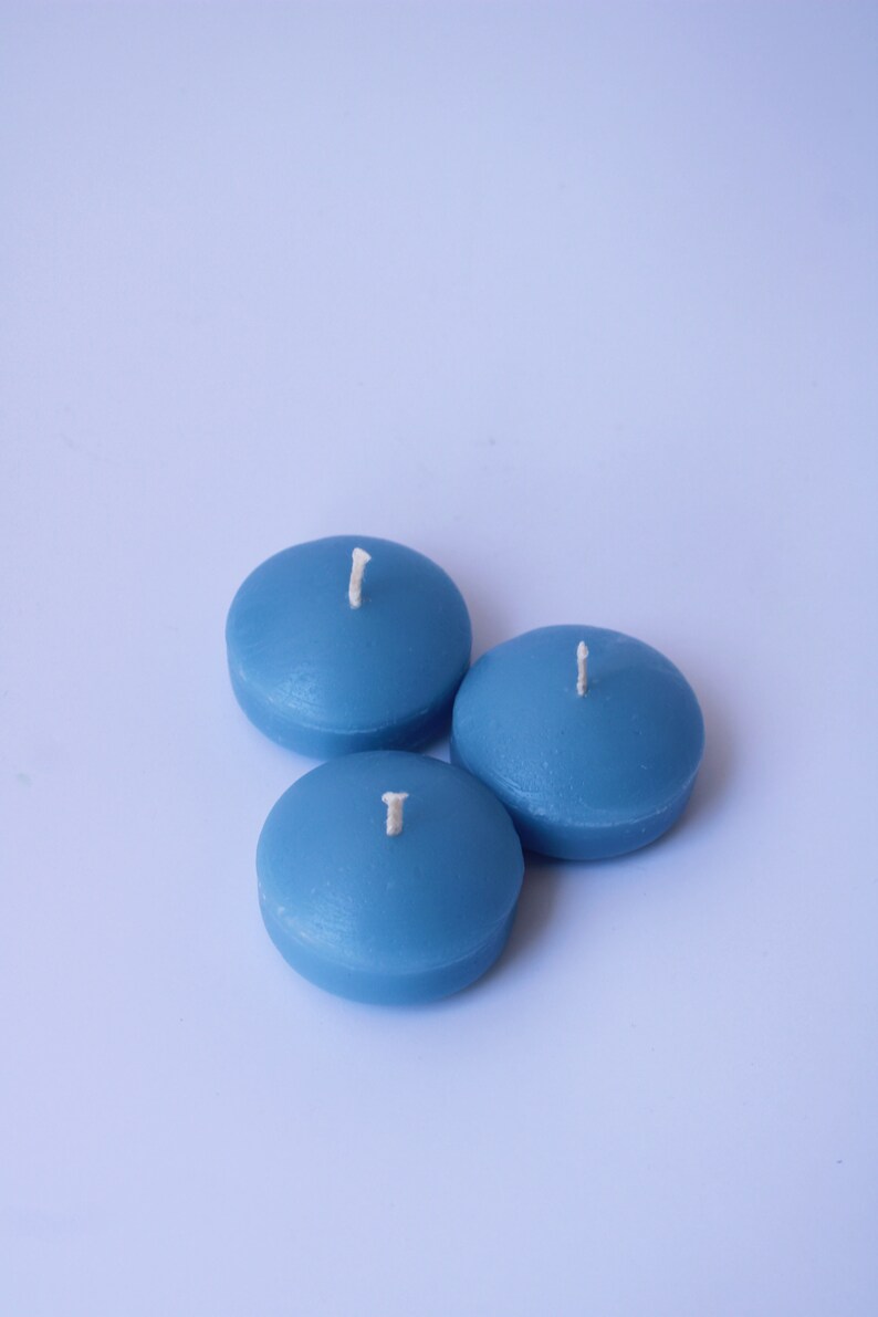 Blue Floating Candles - 2 Inch, 6 Hour Burn Time, Unscented