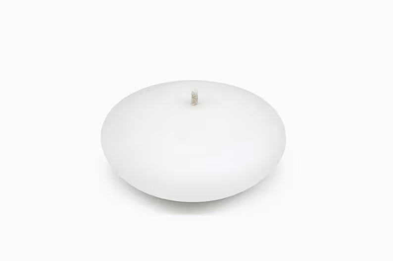 Handmade White Floating Disc Candles | Wedding Centerpieces
