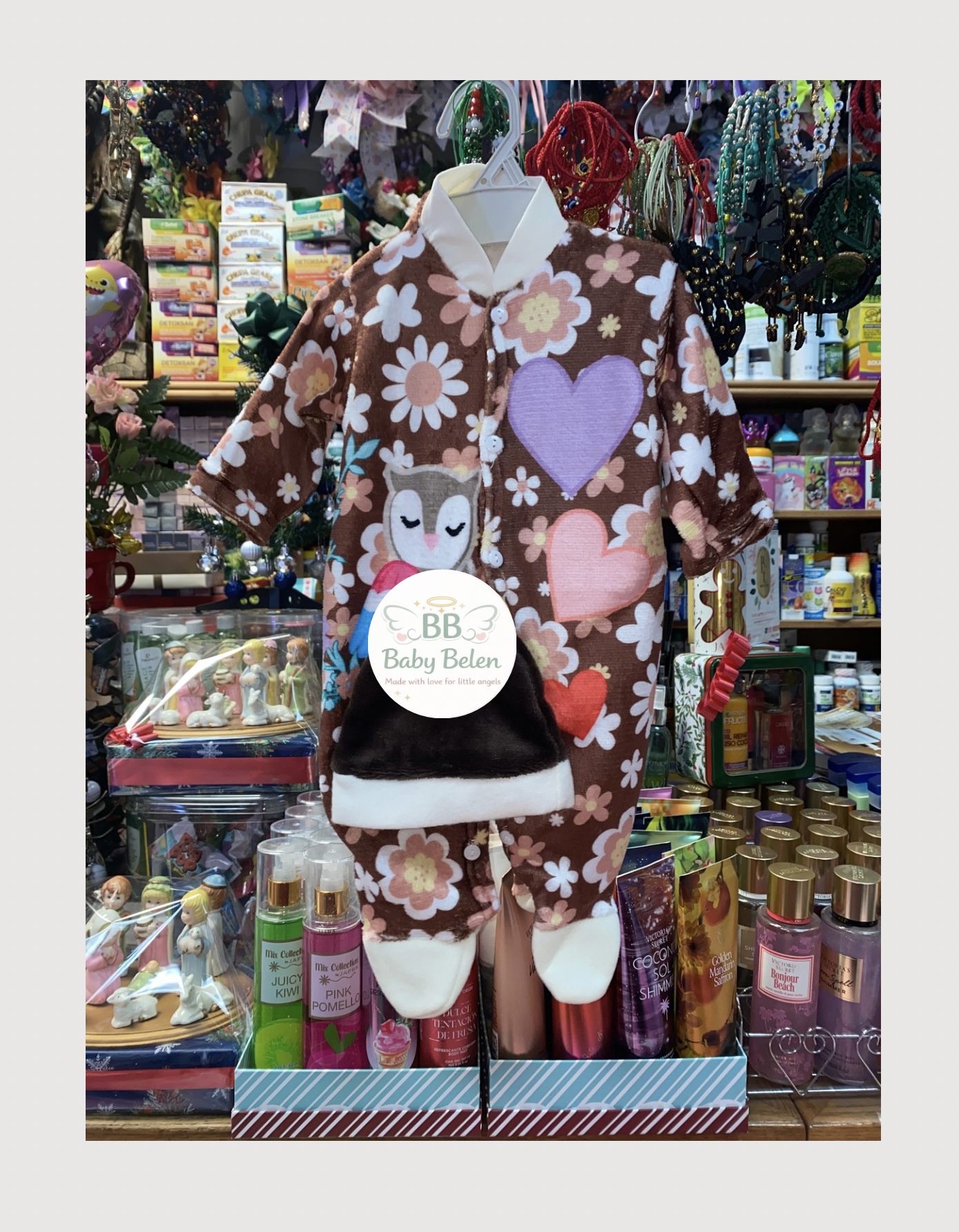 Baby Winter Pajama Set (onesie & matching hat)