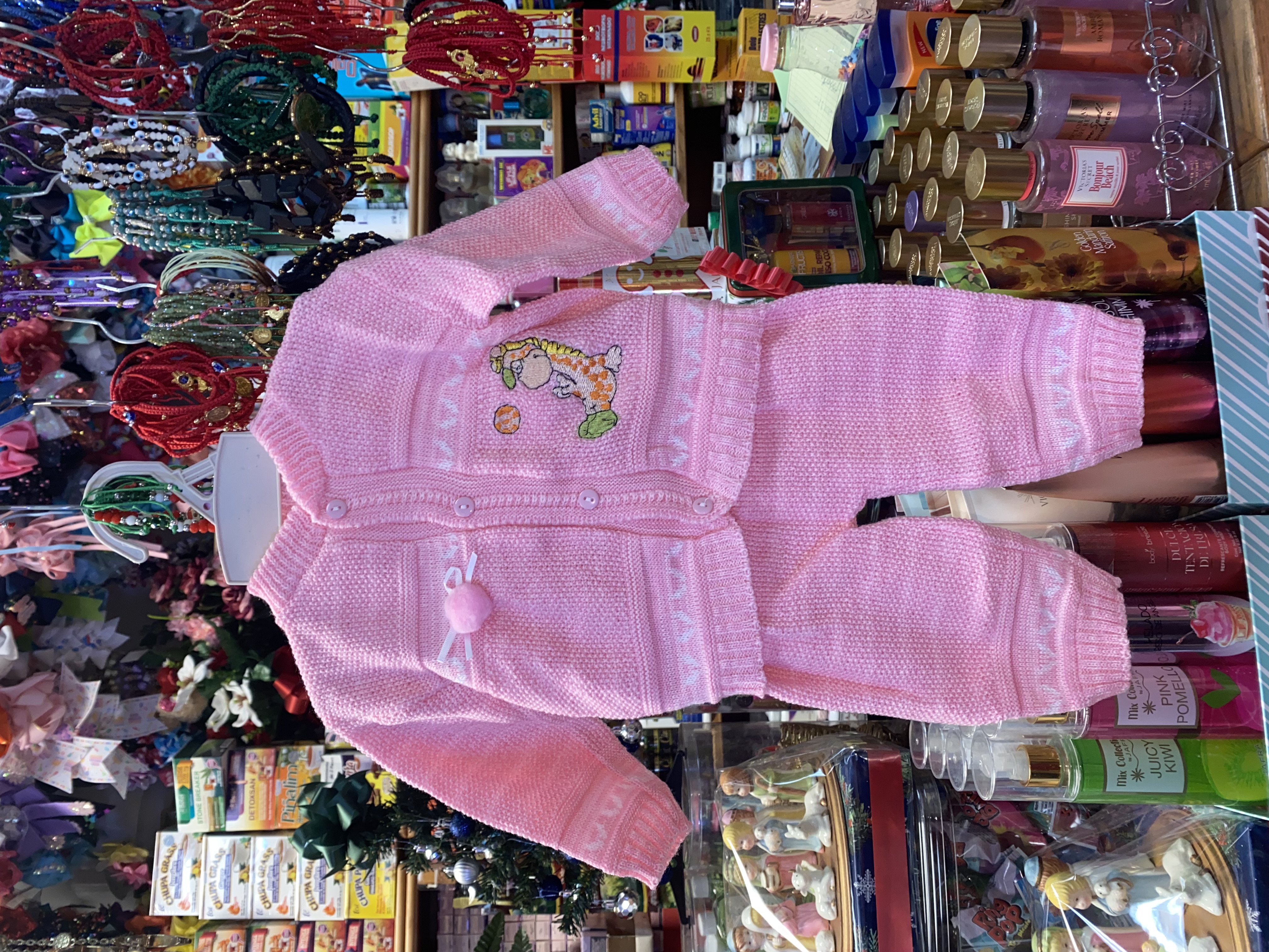 Children's knit sweater and pants set (0-6M)