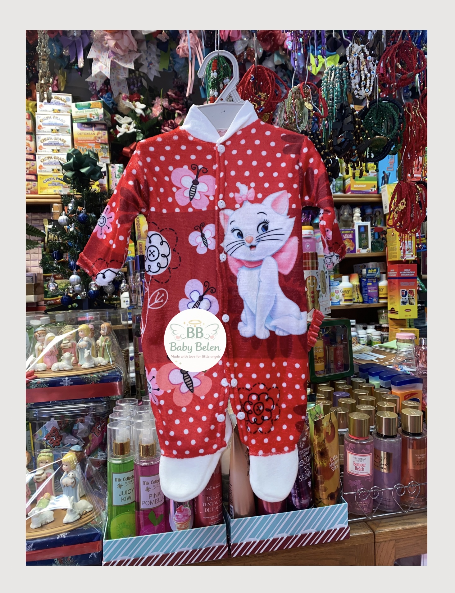 Baby Cat Printed Onesie and matching hat 