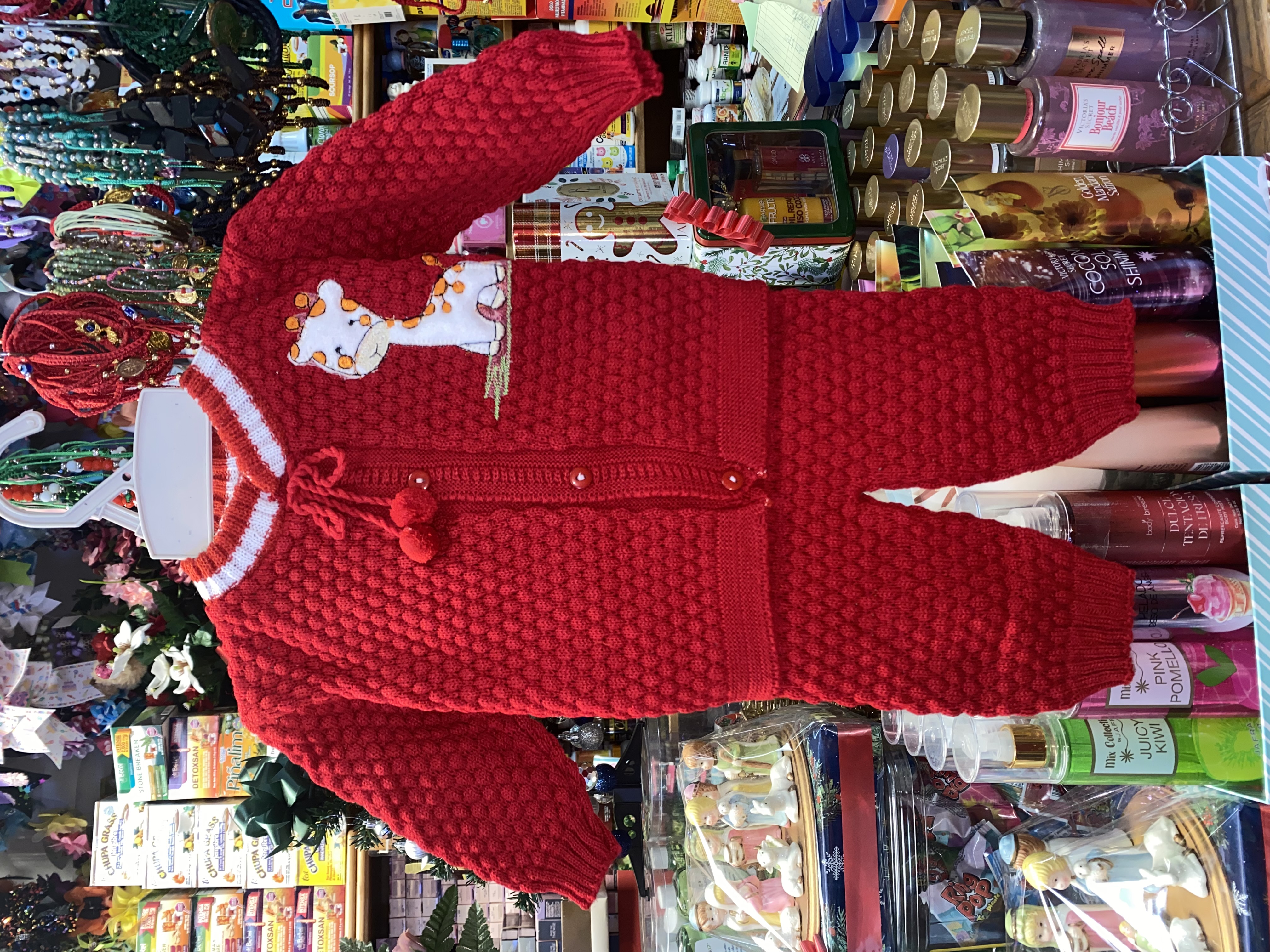 Unisex, Baby thick-light weight, dotted Knit set of soft, sweater and pants. (0-6M) 