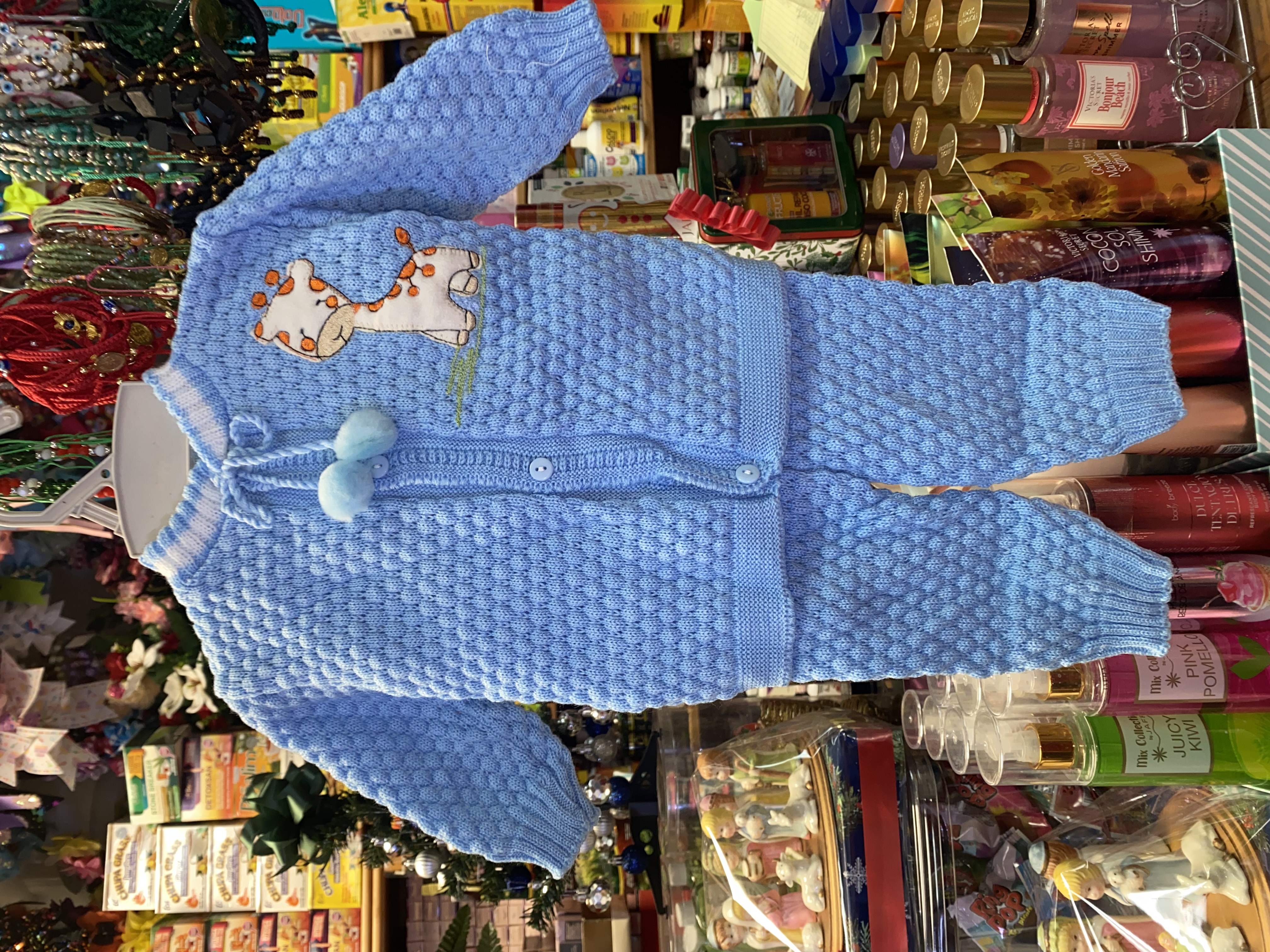 Unisex, Baby thick-light weight, dotted Knit set of soft, sweater and pants. (0-6M) 