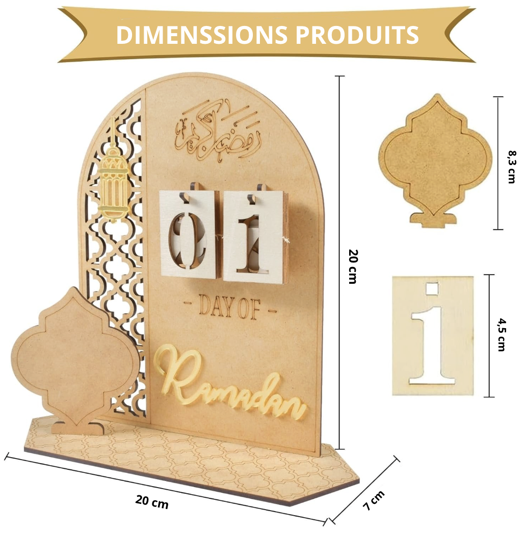 Calendrier de l'Avent Ramadan en Bois - Édition "Kareem"