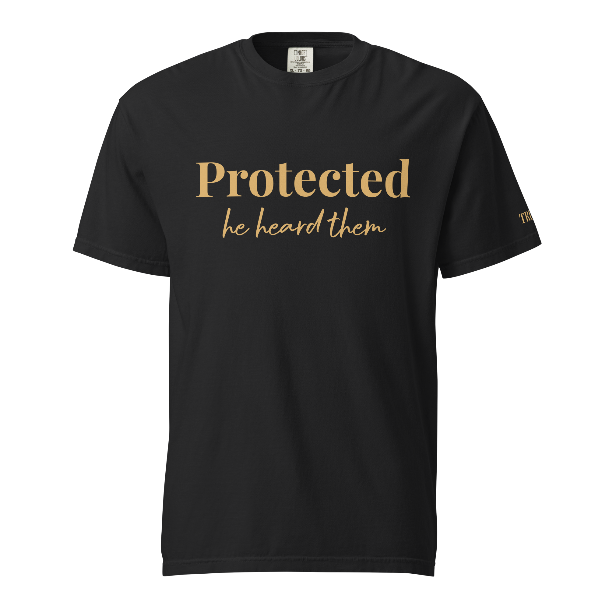 Protected He Heard Them Christian T-Shirt | Heavyweight Garment-Dyed Faith Tee | TRUTAI