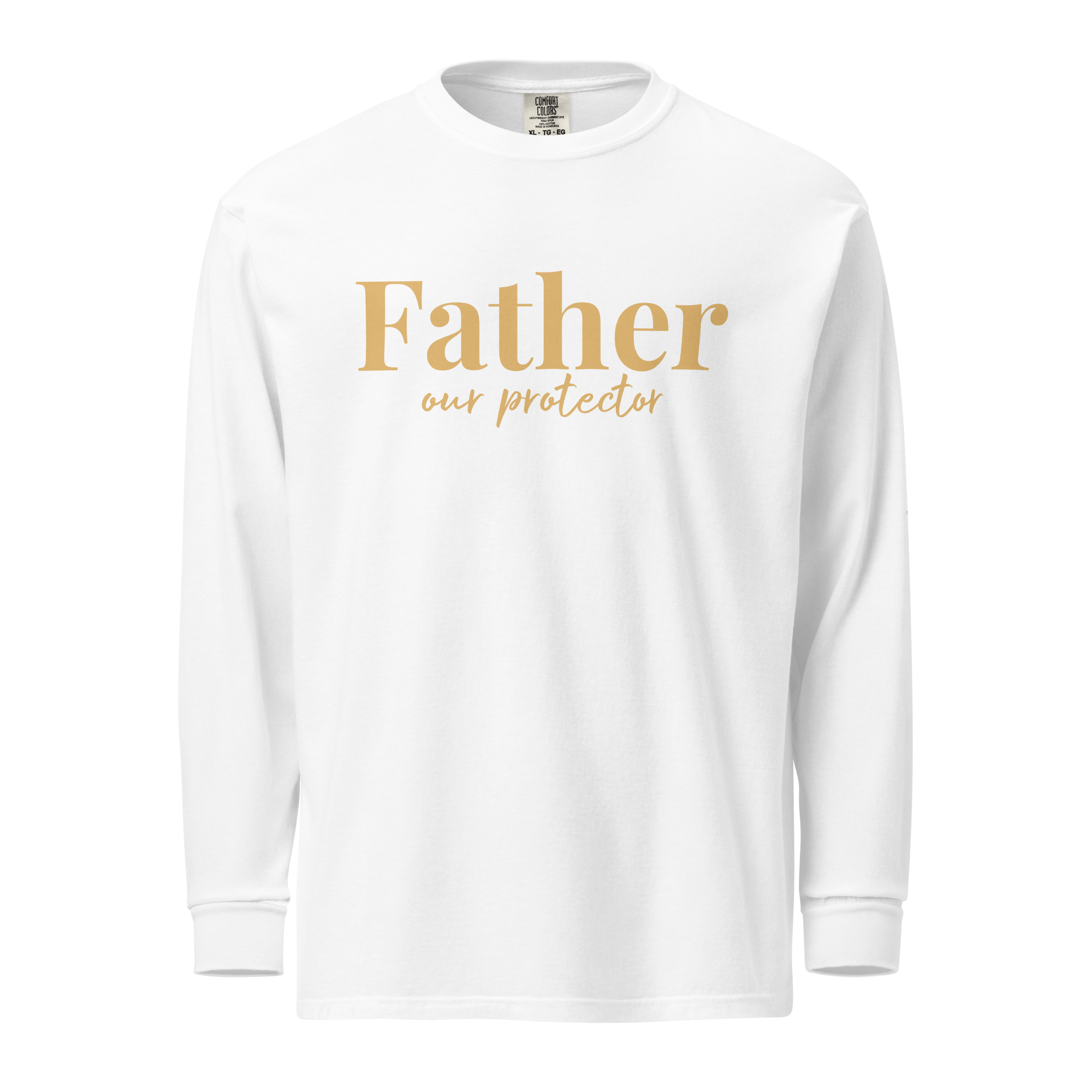 Father Our Protector Long Sleeve Shirt | Garment-Dyed Vintage Faith Wear | TRUTAI