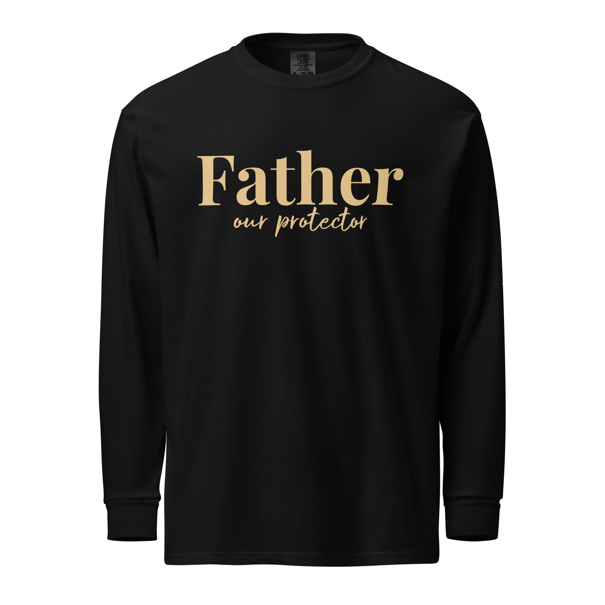 Father Our Protector Long Sleeve Shirt | Garment-Dyed Vintage Faith Wear | TRUTAI