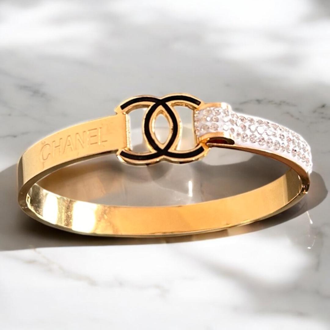 Nova Steel – Bracelet doré élégant à cristaux