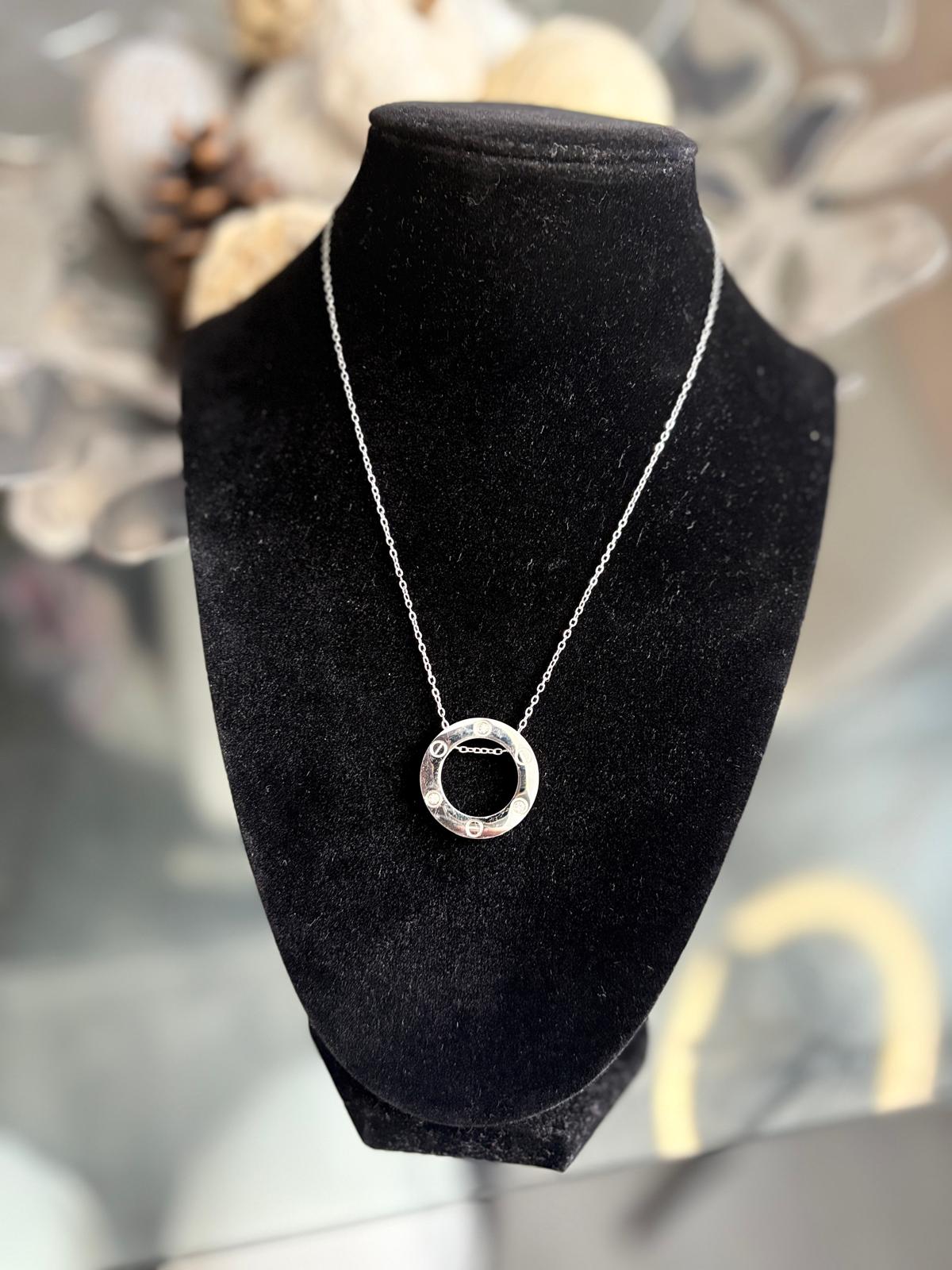 Collier pendentif cercle en acier inoxydable