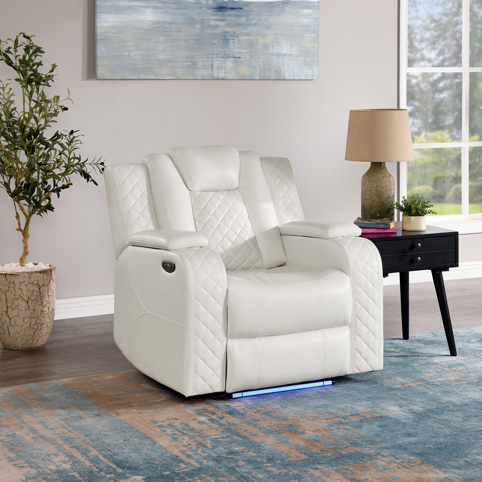 Bella Signature White Zero Gravity Power Recliner