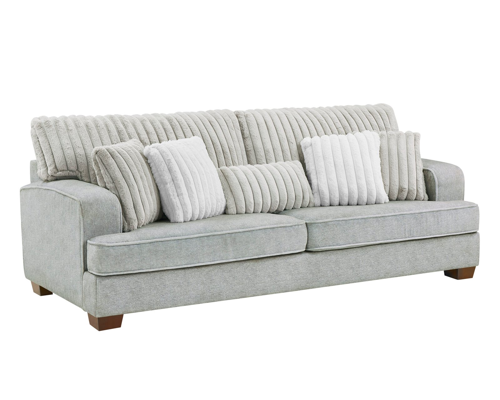 Haisley Modern Plush Sofa with Channel Tufting
