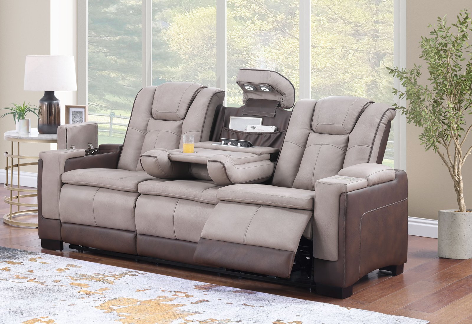 Molly Signature Power Reclining Sofa with Drop-Down Table