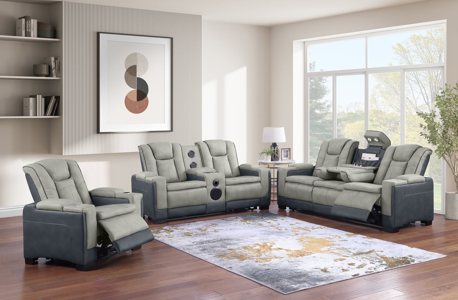Molly Gray Power Reclining Living Room Set