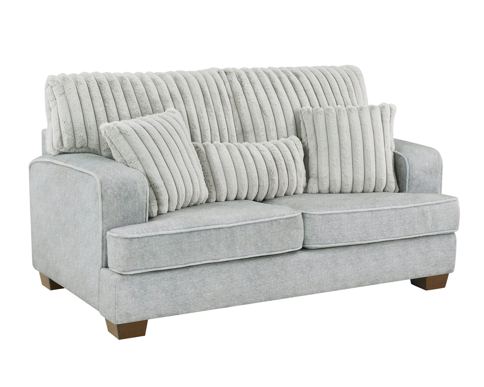 Haisley Modern Plush Loveseat with Channel Tufting
