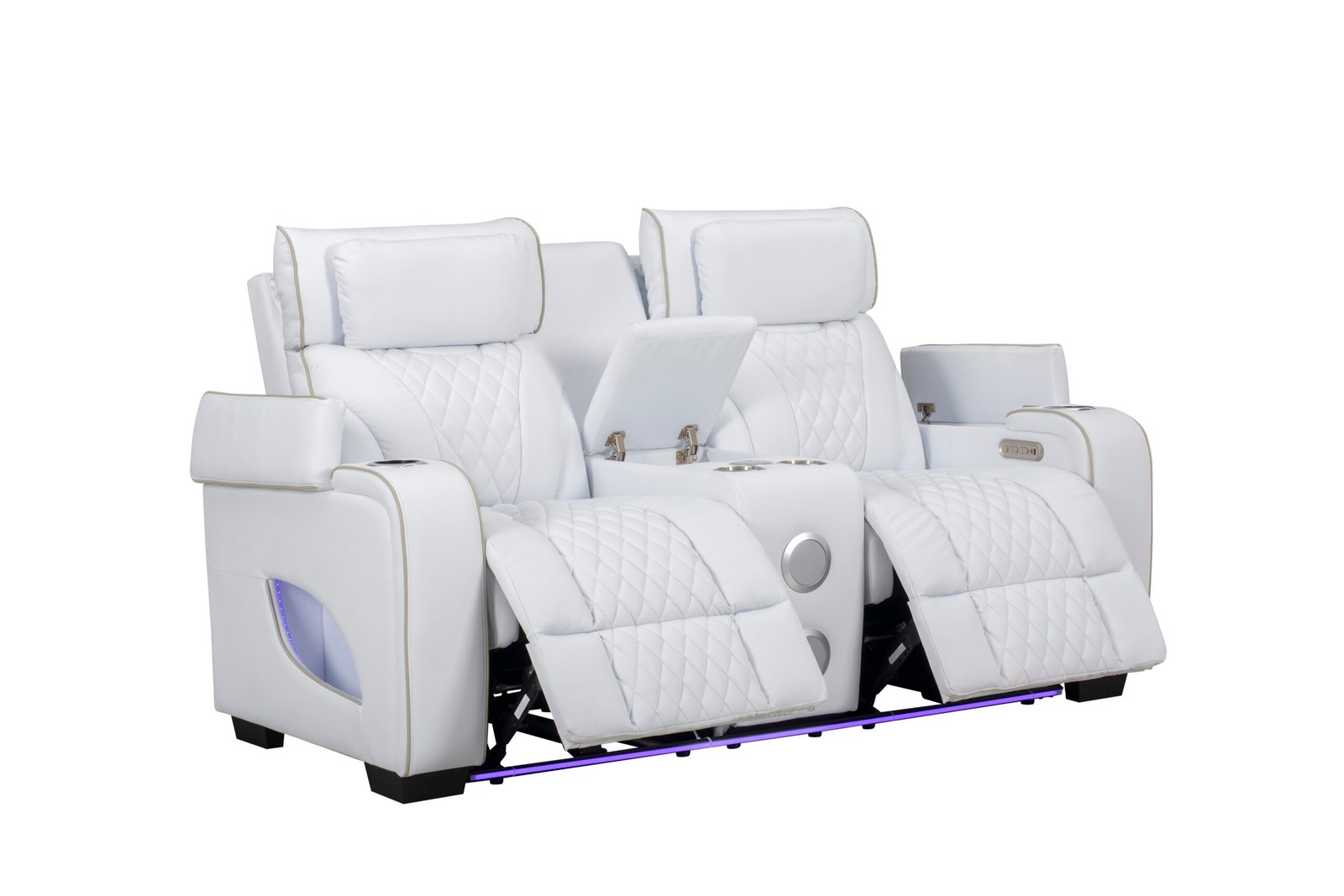 All Star Modern Power Loveseat with Speaker & Console