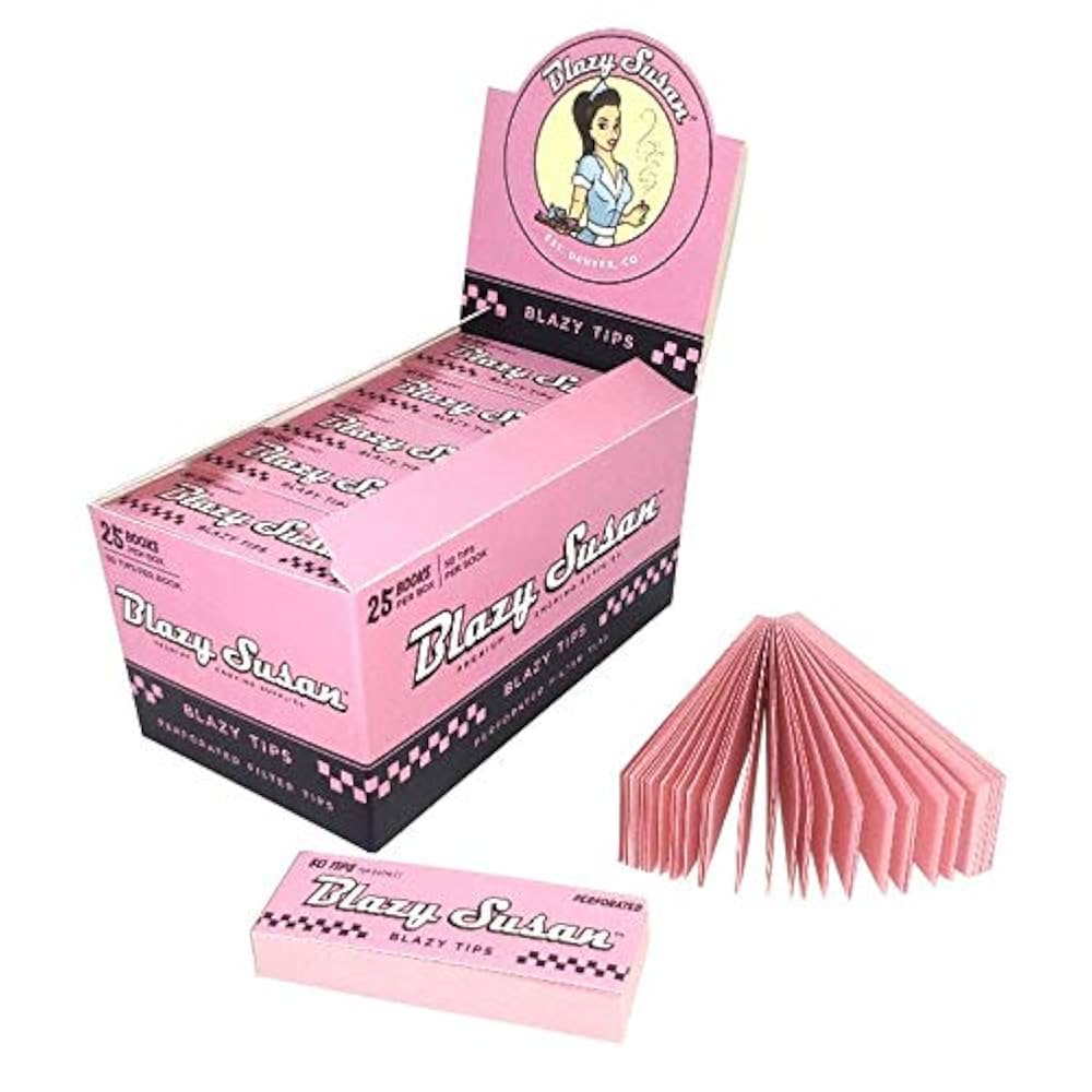 BLAZY SUSAN PERFORATED TIPS 50/Pk 25Pk/Box PINK