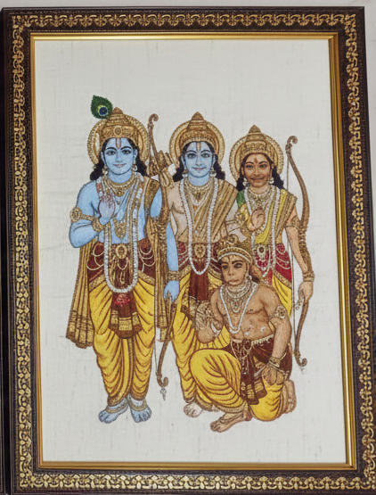 Traditional Ram Darbar Embroidery Art