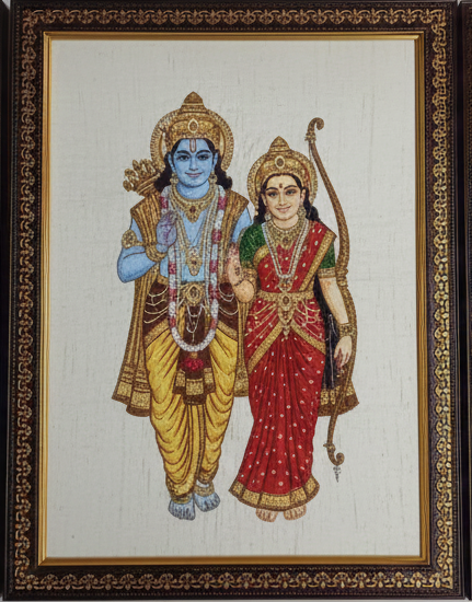 Framed Embroidery Art of Deities