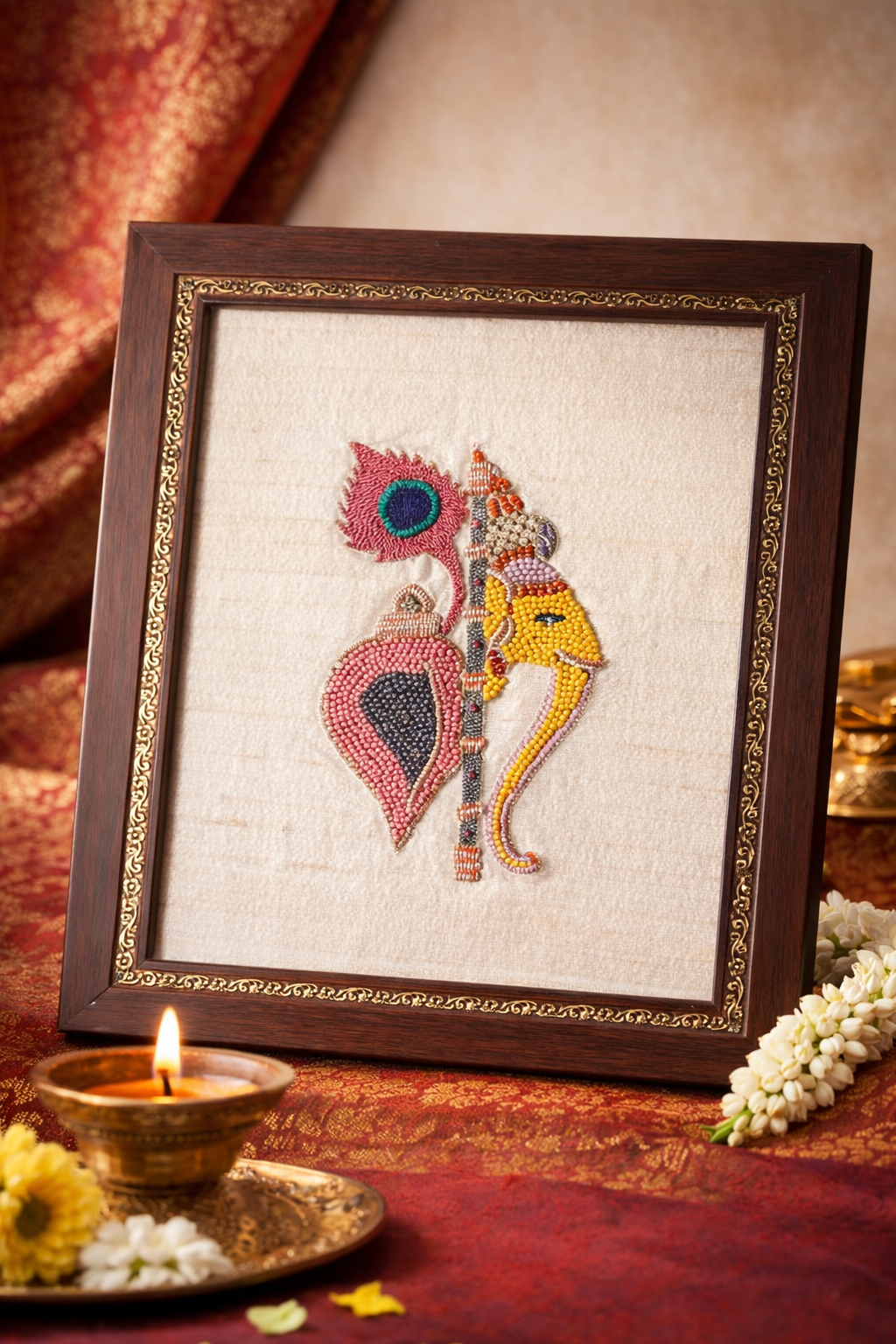 Handcrafted Beaded Lord Ganesha Wall Art