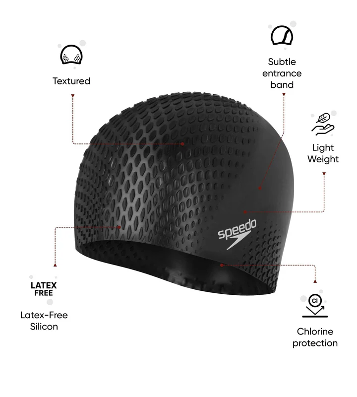 Speedo Textured Silicone Swim Cap