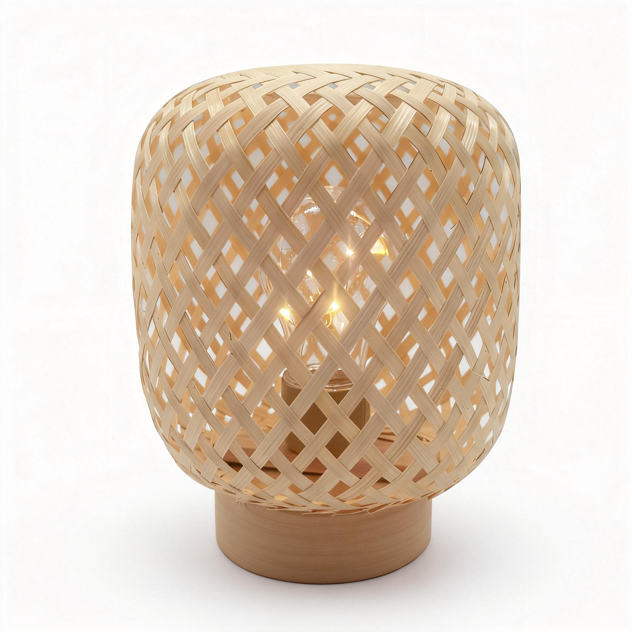 Woven Bamboo Table Lamp 23P187