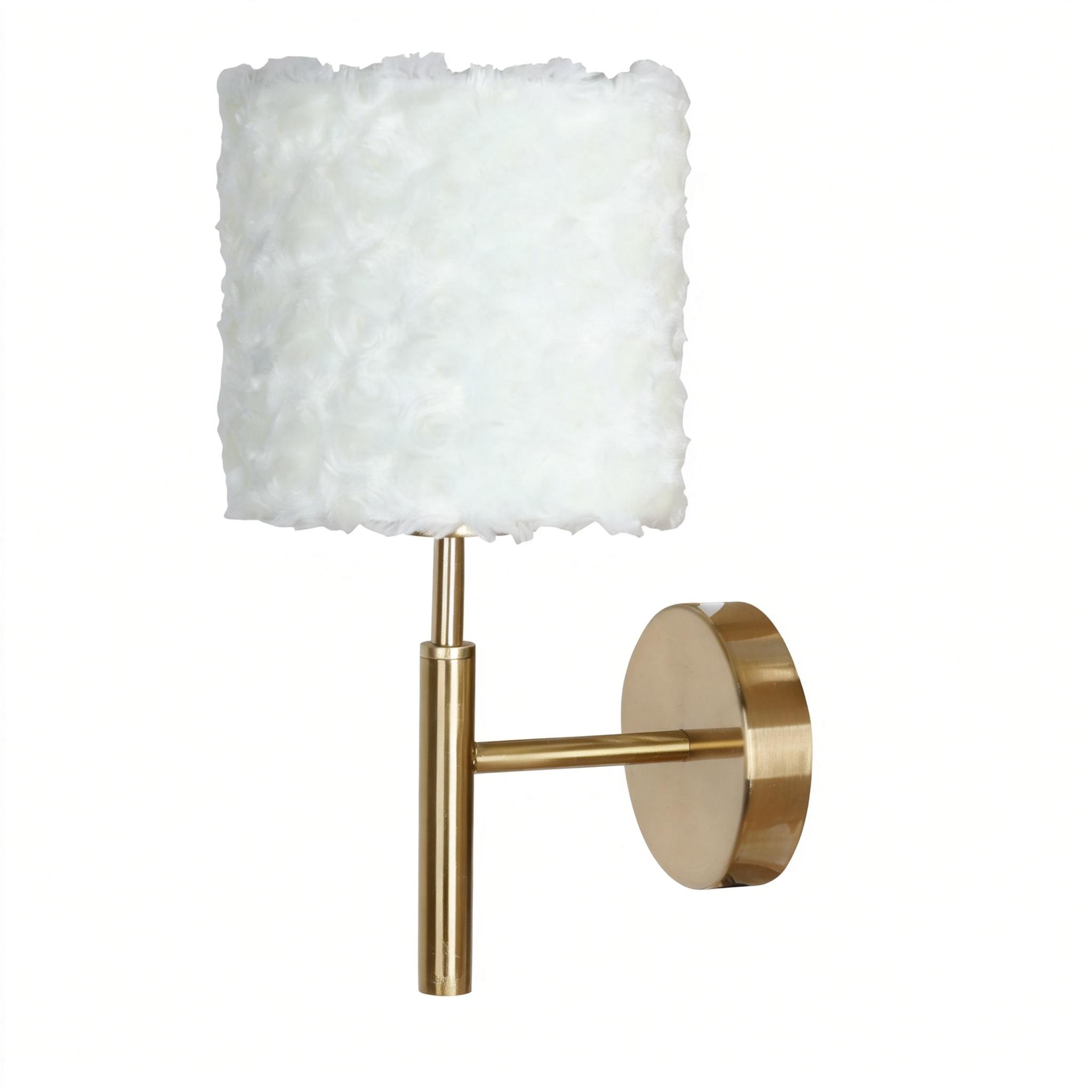 Modern Wall Lamp with Fluffy Shade 24P037