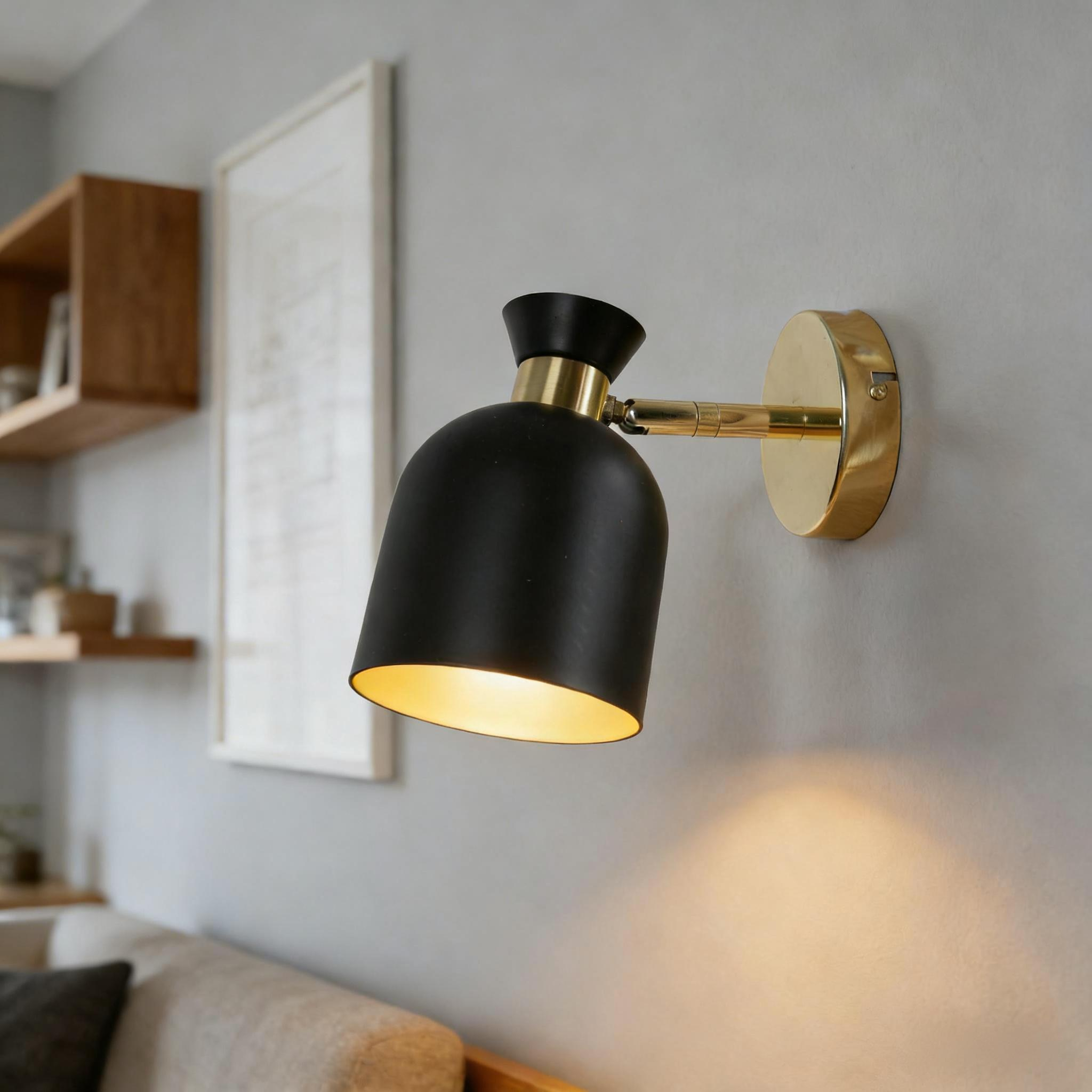 Modern black and gold wall sconce 24P041