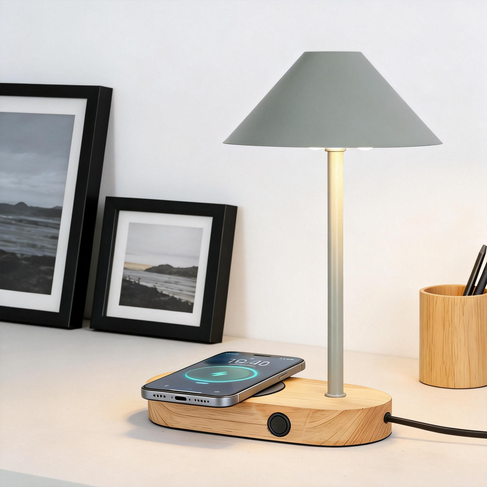 Modern Desk Lamp with Wireless Charger 25T033
