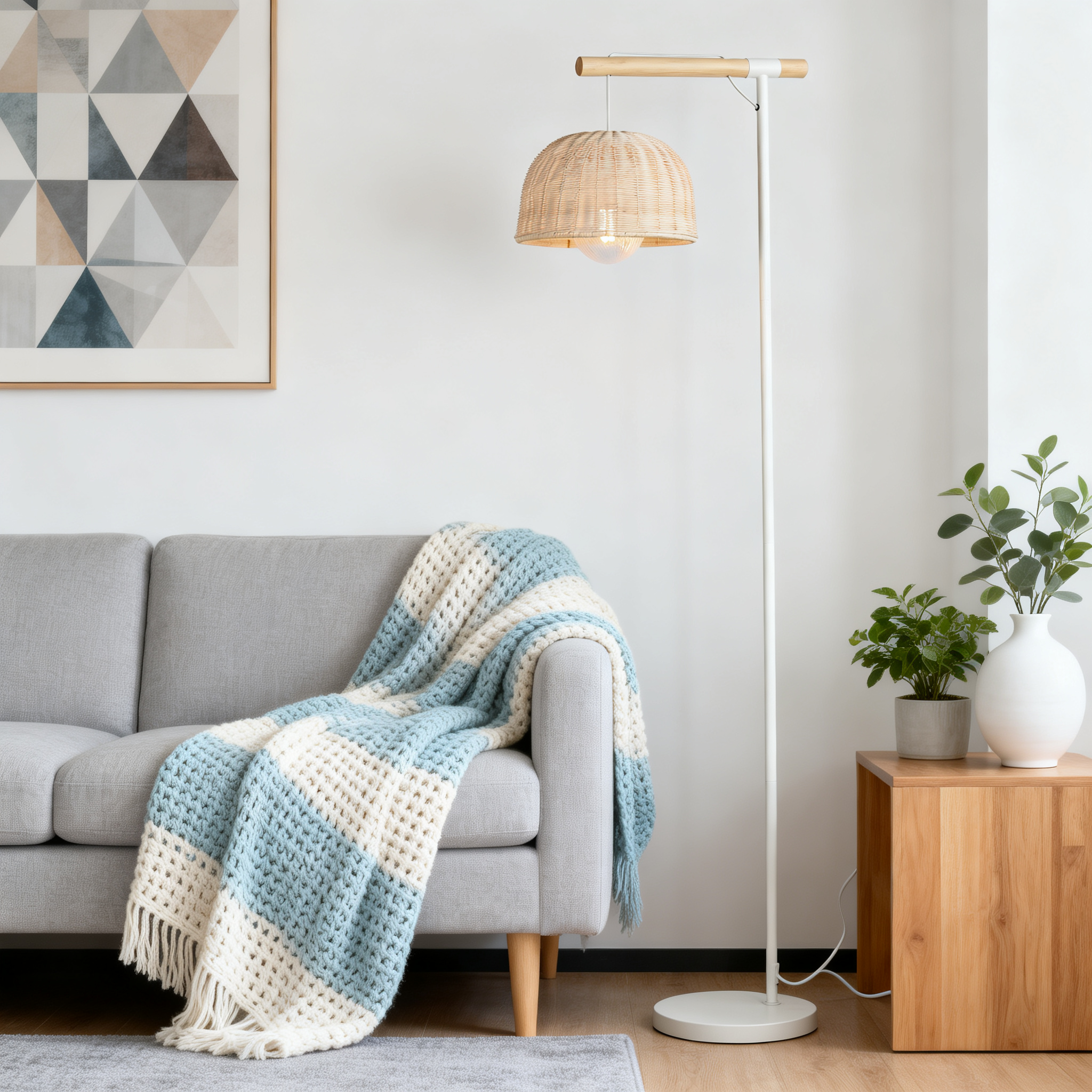 Woven Rattan Floor Lamp 24T067