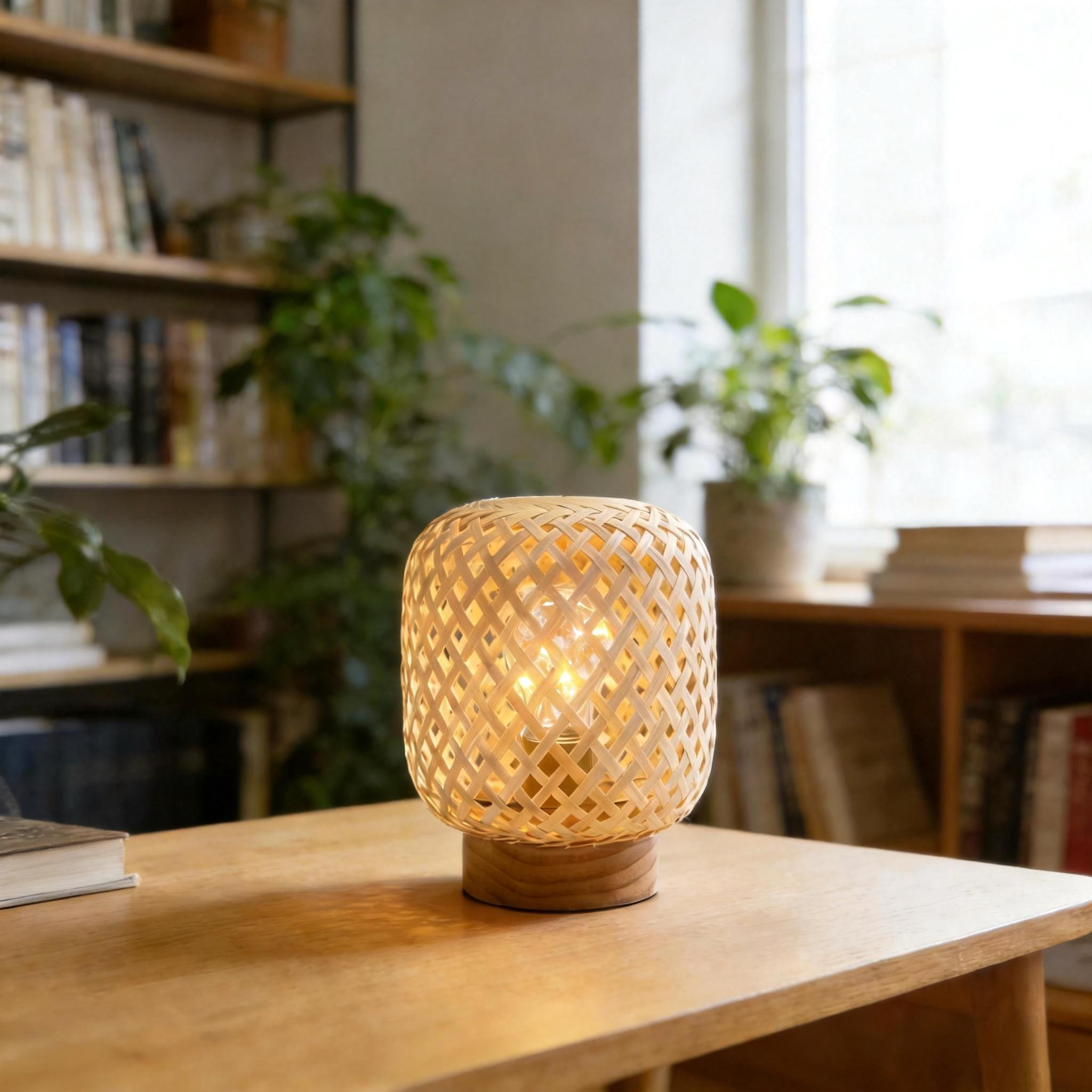 Woven Bamboo Table Lamp 23P187