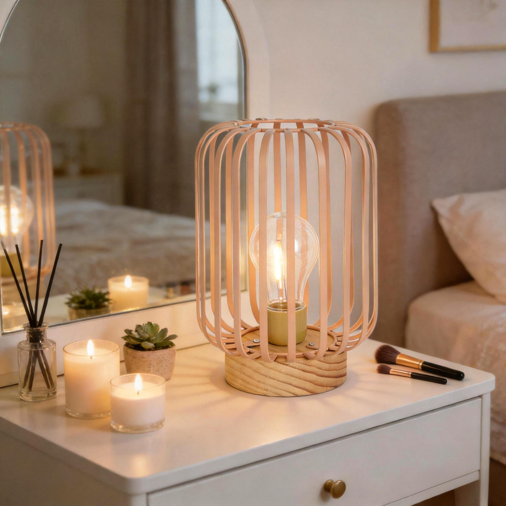 Wooden Cage Table Lamp 22D019