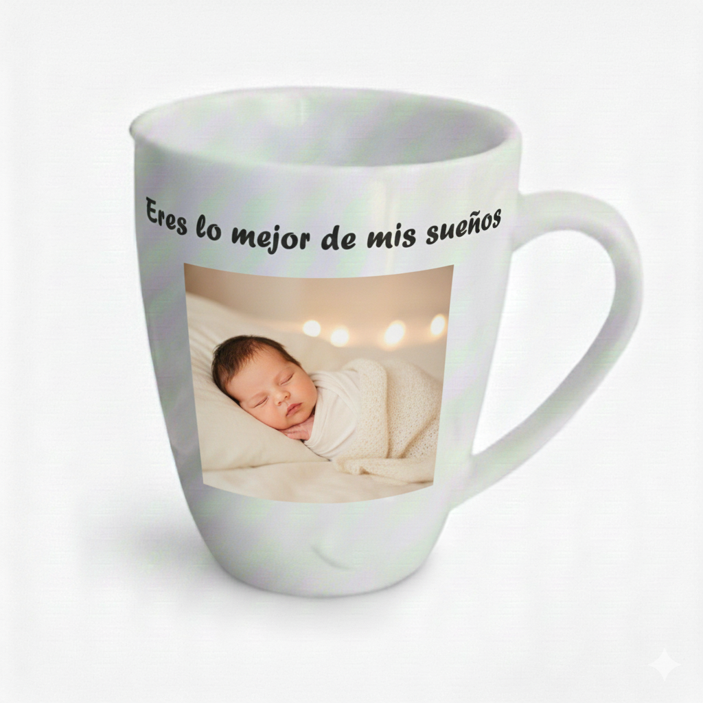 Taza mug clásica personalizada con foto y texto