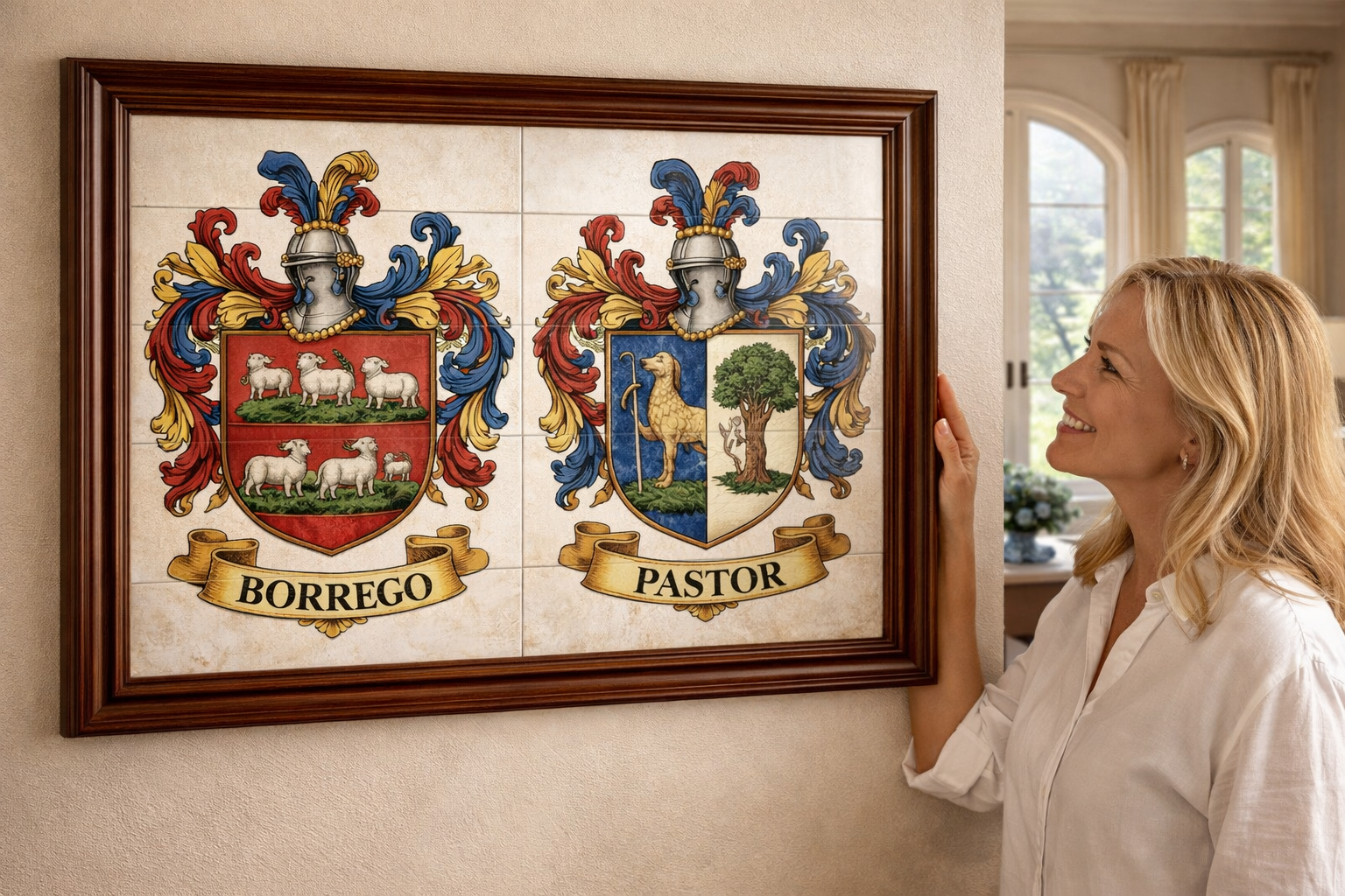 Escudos heráldicos en azulejo