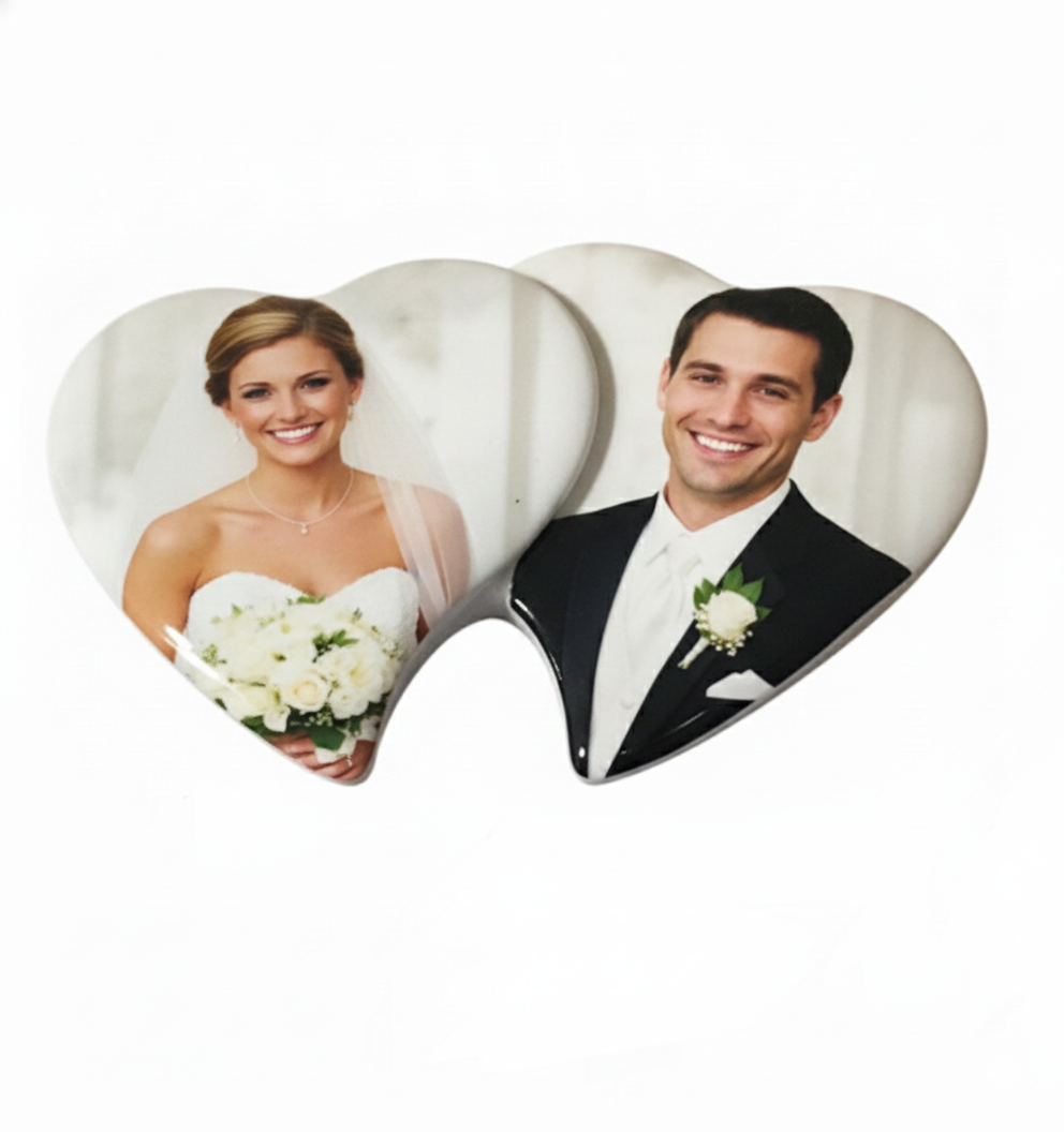 Doble Corazón de Porcelana fina