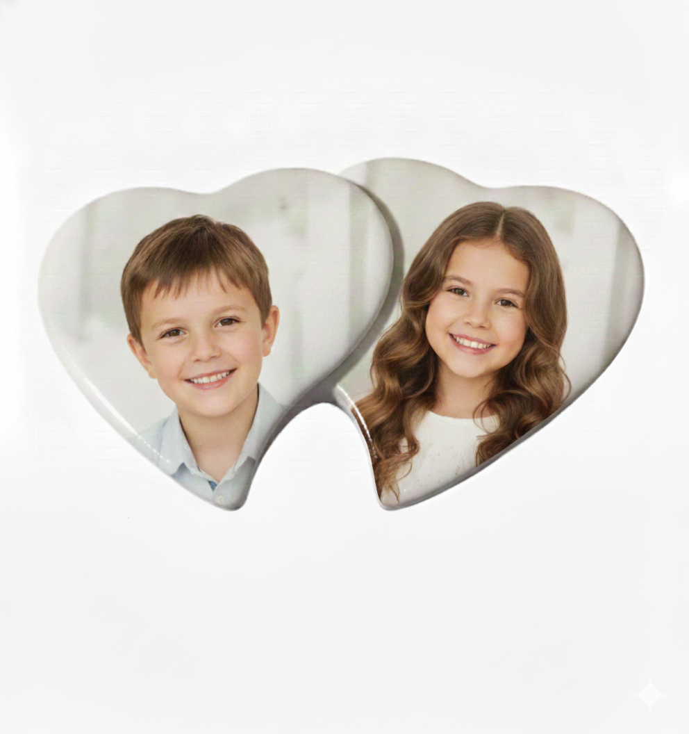 Doble Corazón de Porcelana fina