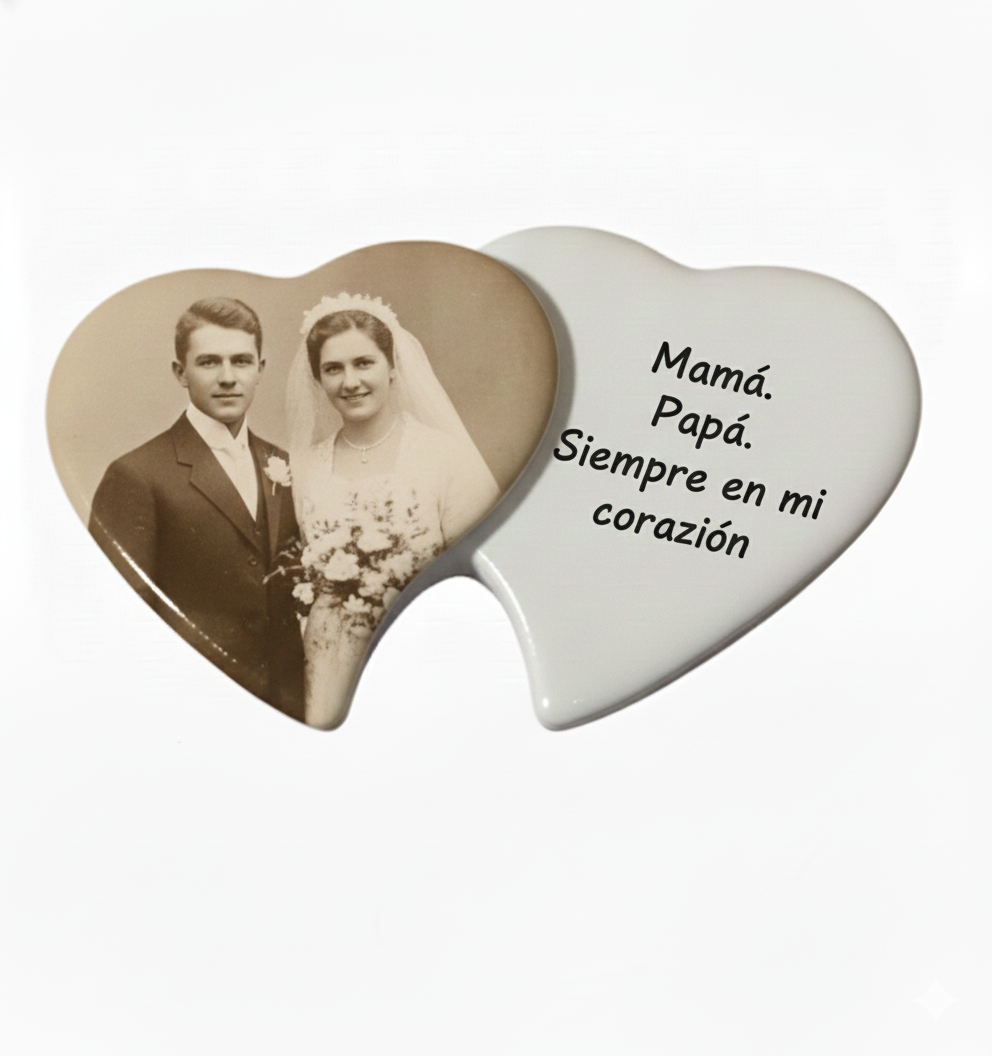 Doble Corazón de Porcelana fina
