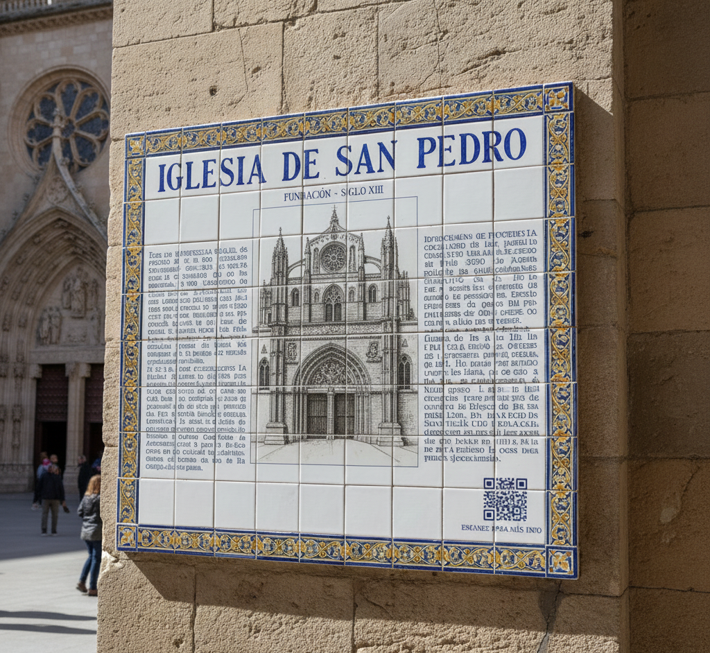 Placa explicativa en fotocerámica