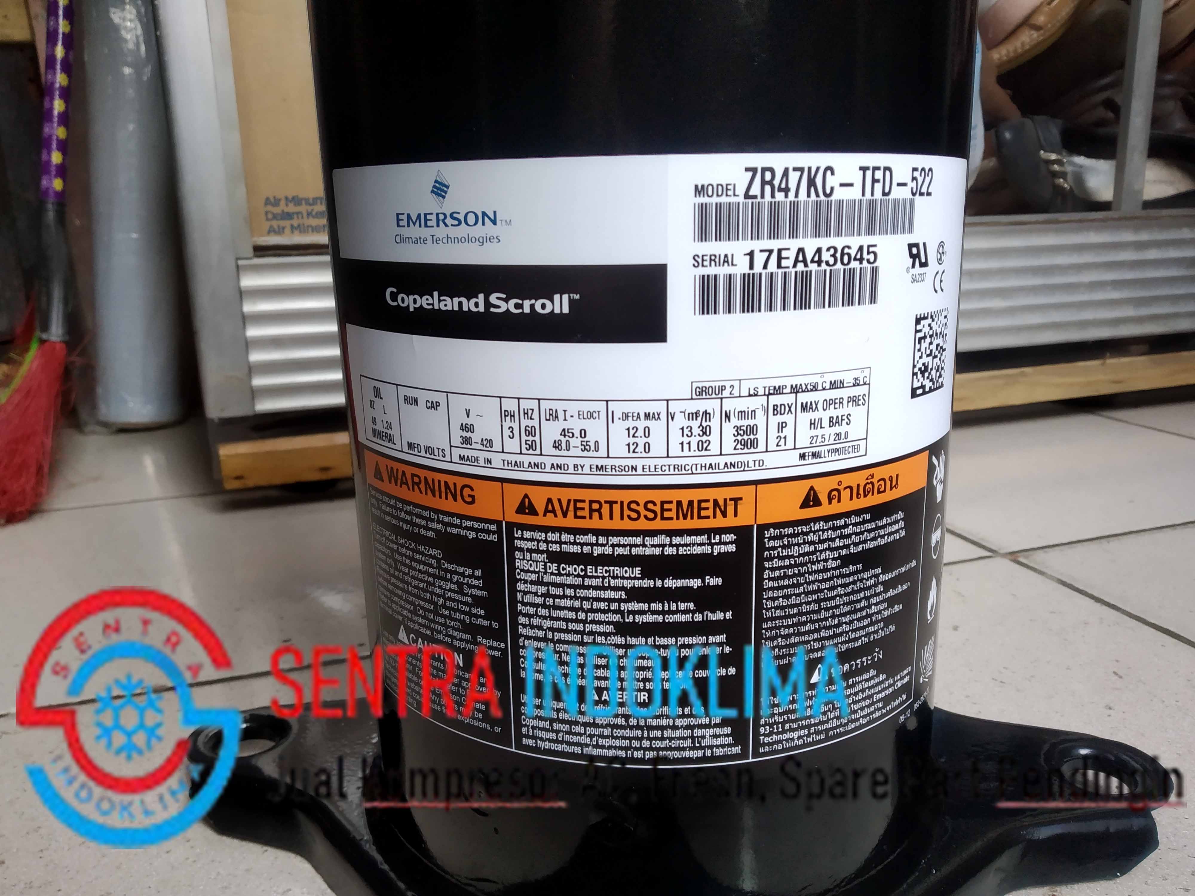 Kompresor Copeland Scroll ZR47KC-TFD-522