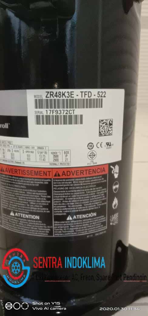 Kompresor Copeland ZR48K3E-TFD-522