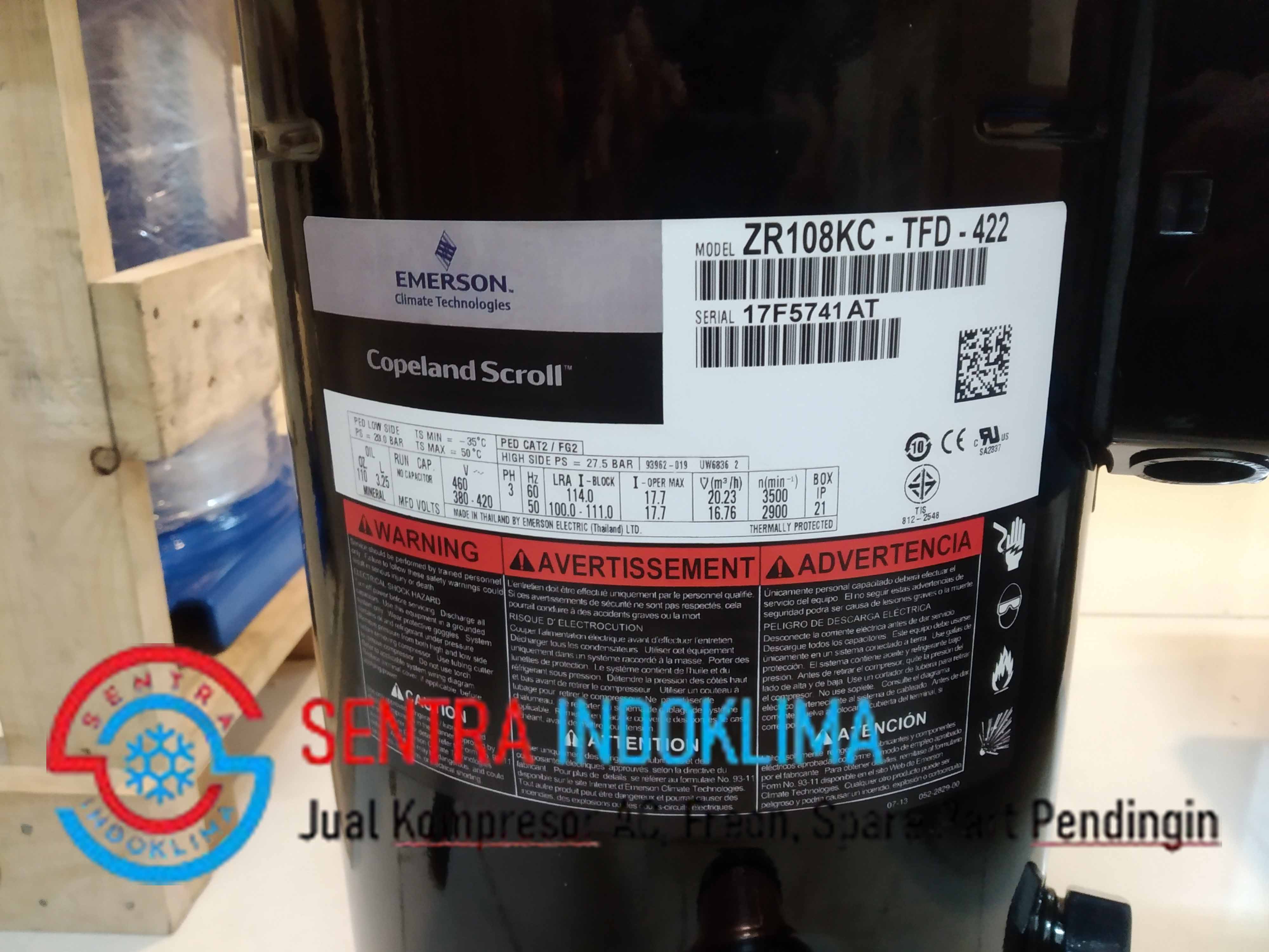 Kompresor Emerson Copeland Scroll ZR108KC-TFD-422