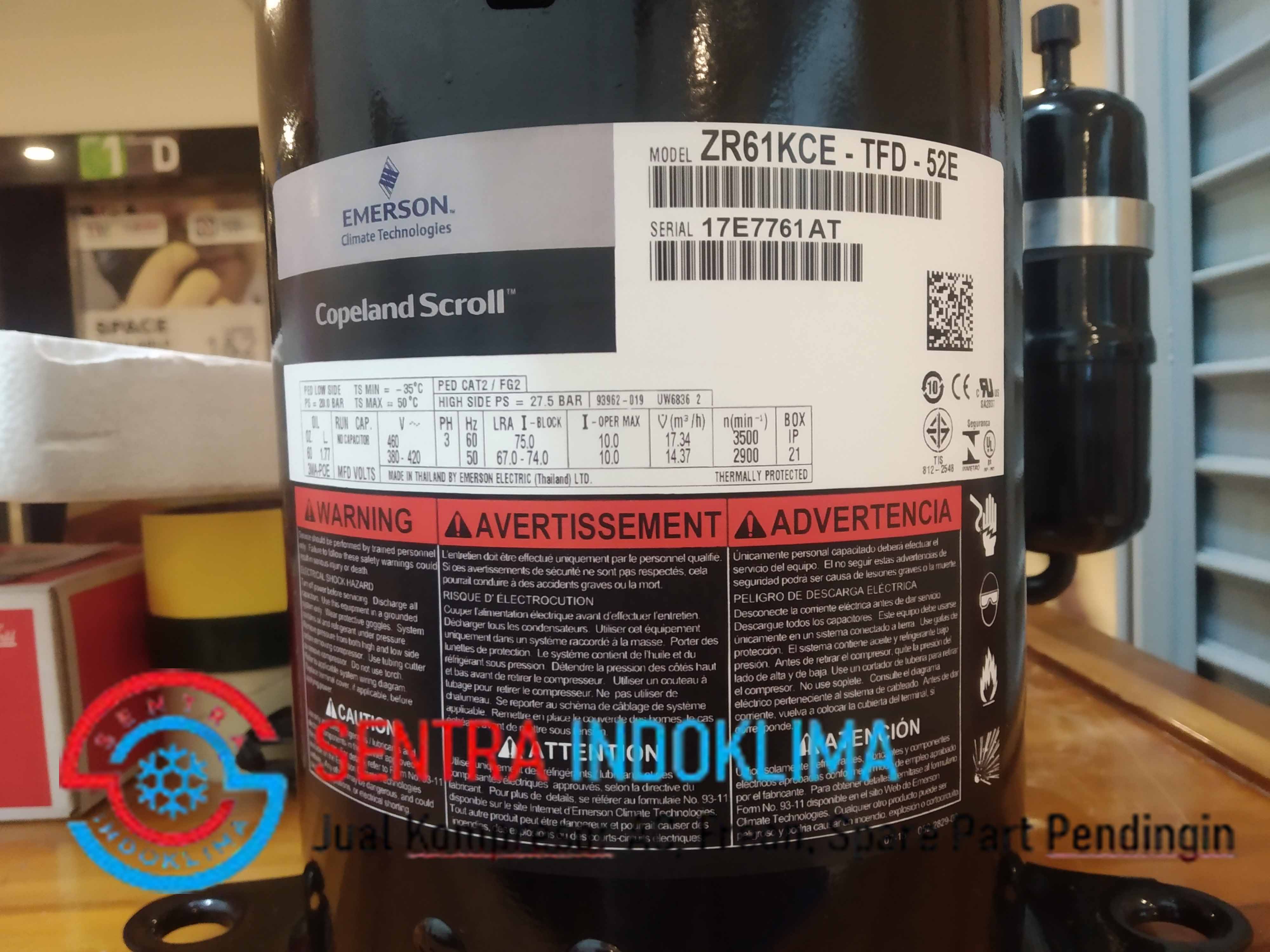 Kompresor Copeland Scroll ZR61KCE-TFD-522