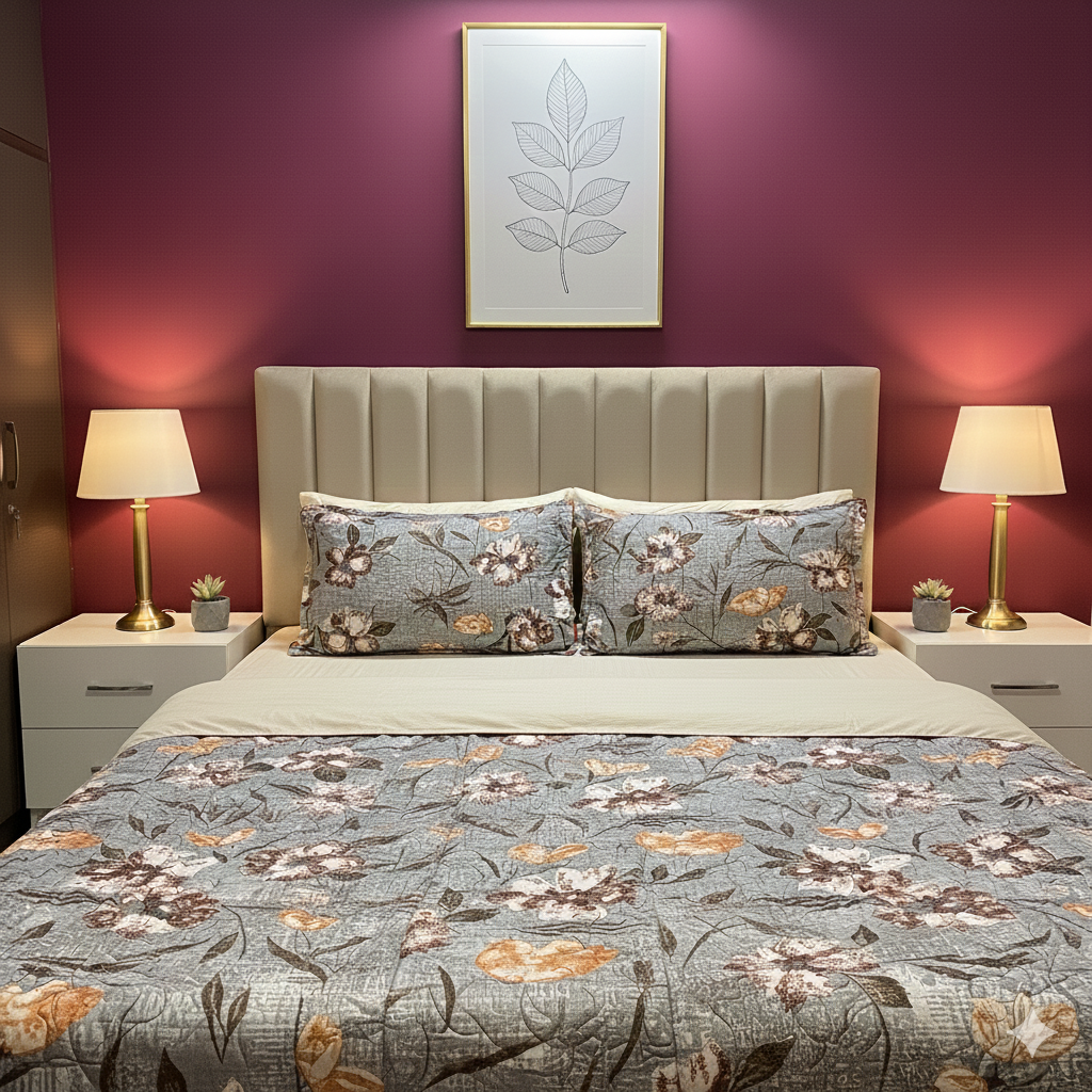 Winter Warm Artisan Indigo Blue Bedsheet Set – Intricate Mandala & Tribal Pattern