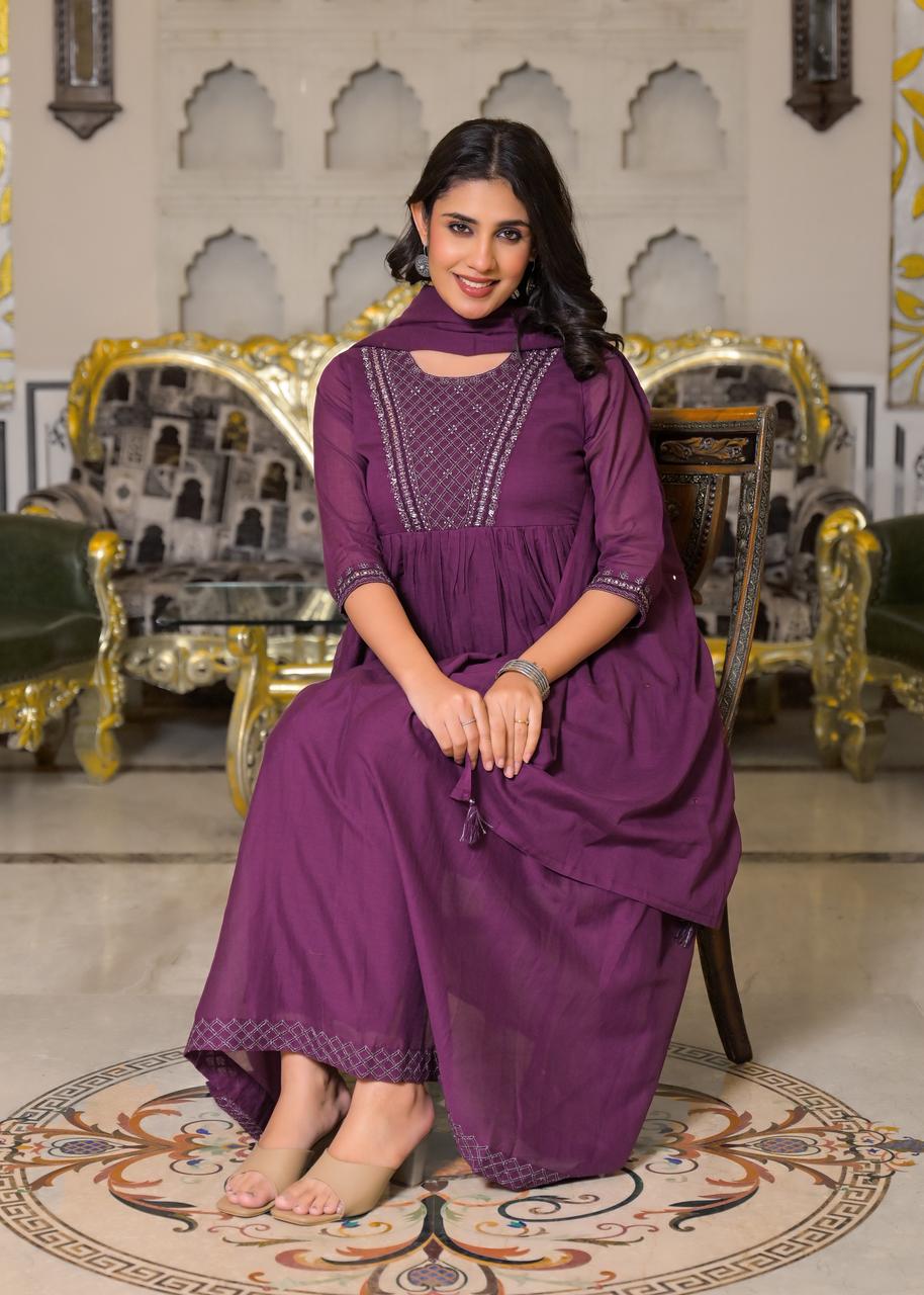 Purple Anarkali Suit