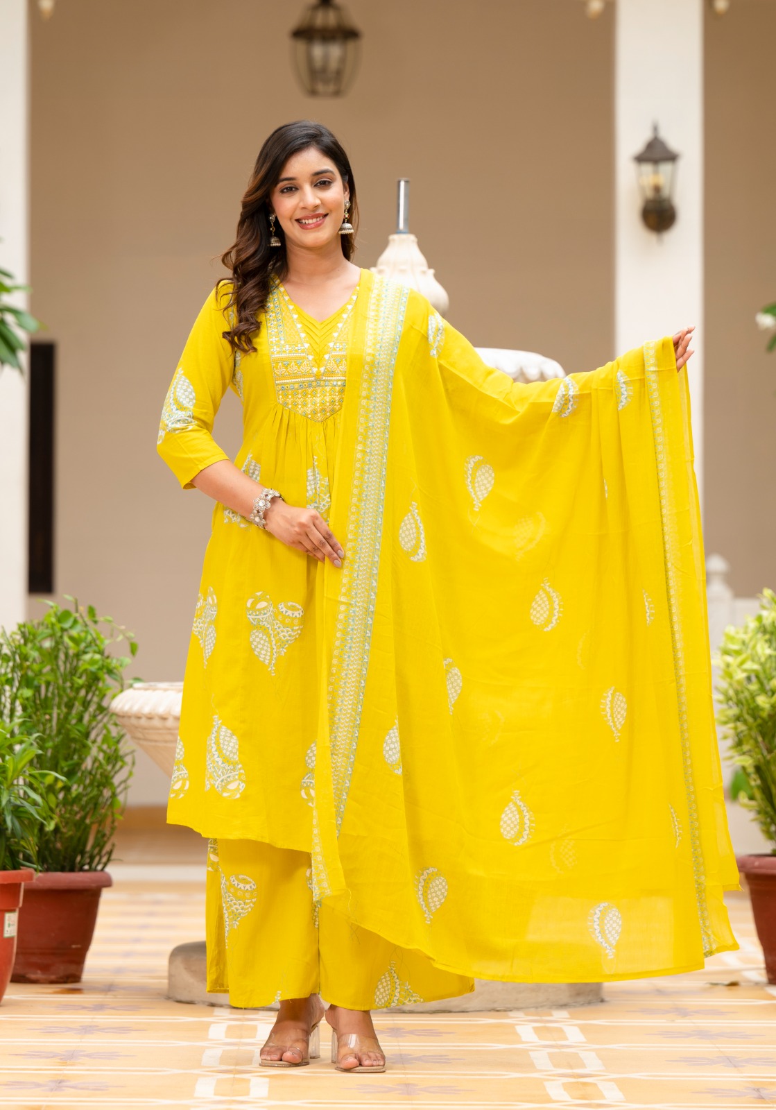 Yellow Ethnic Suit Set