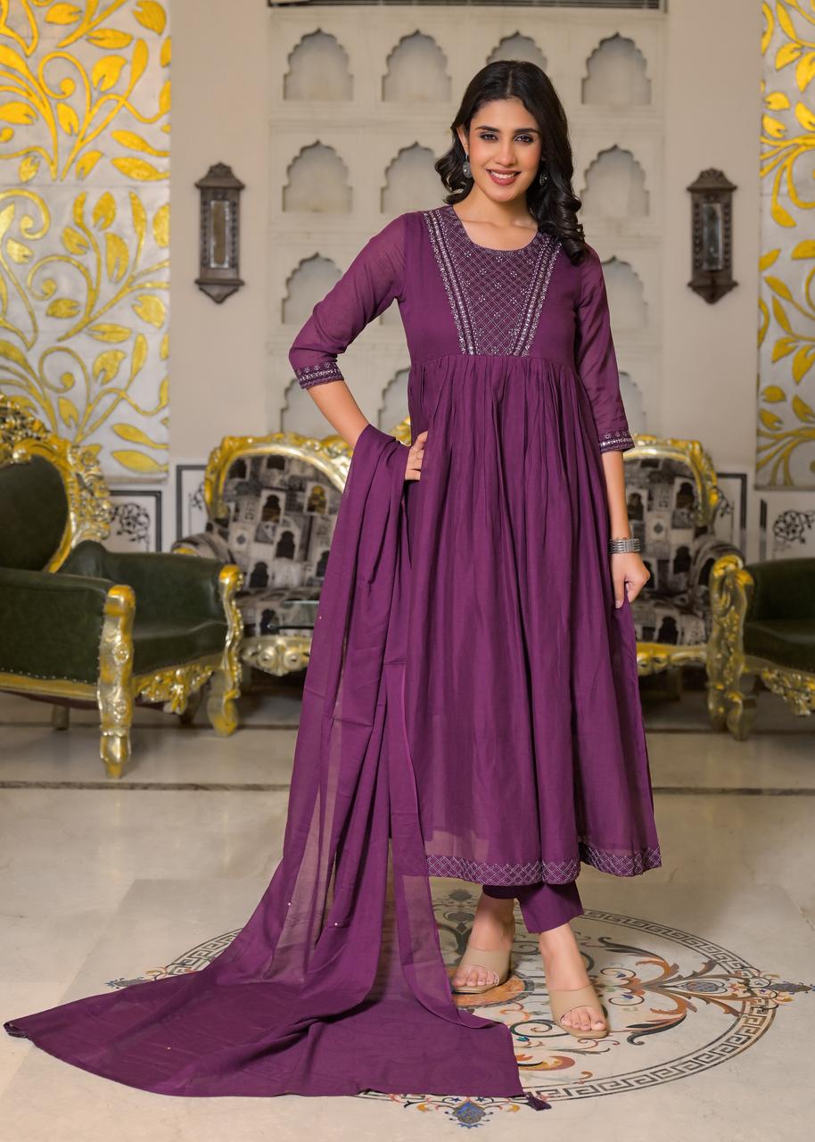 Purple Anarkali Suit