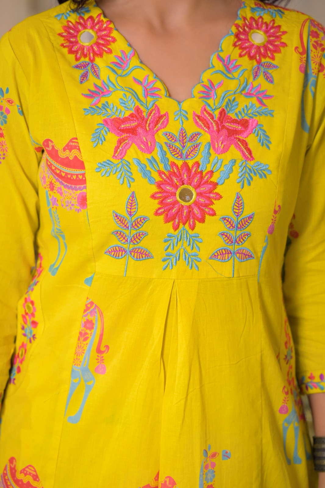 Embroidered Yellow Pakistani Suit