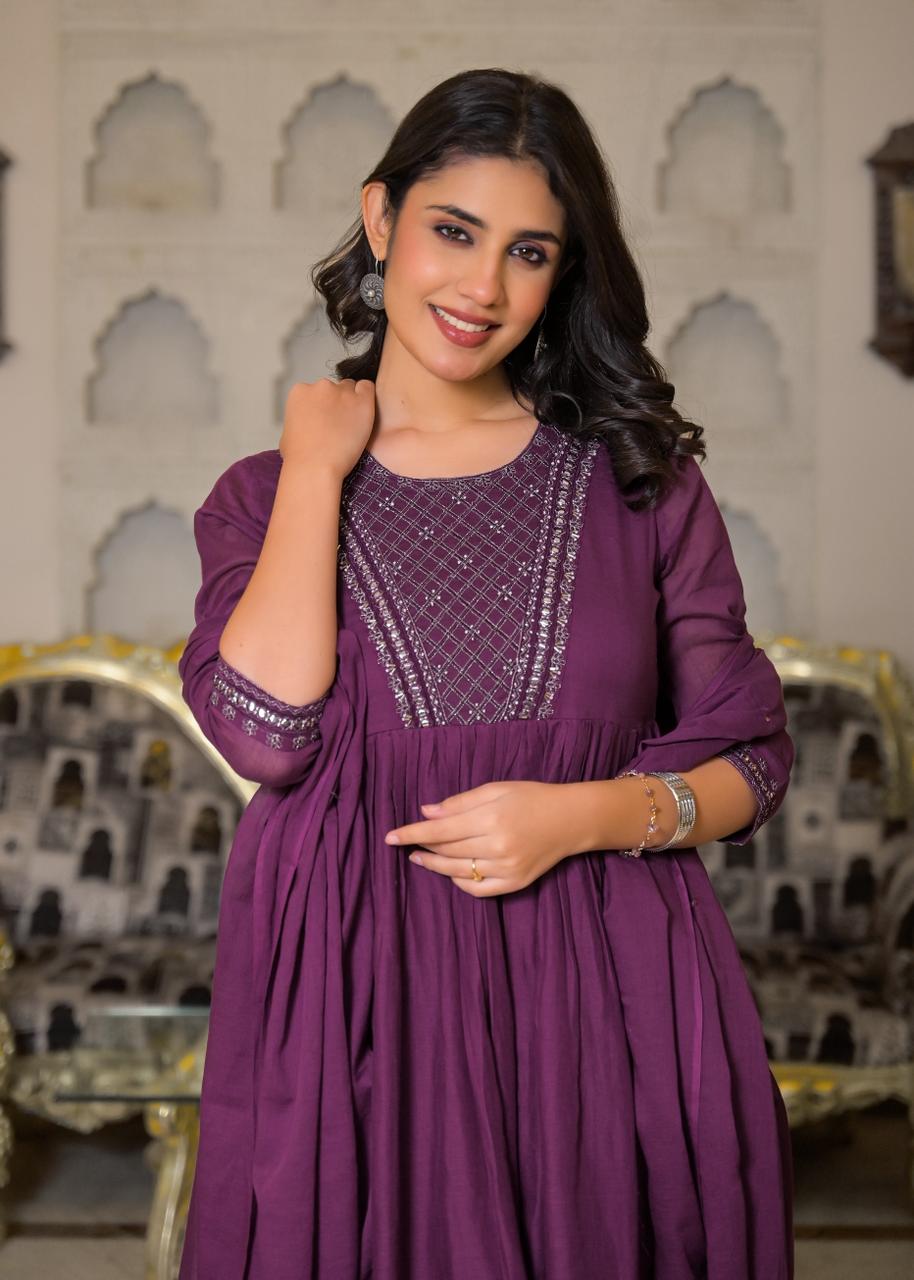 Purple Anarkali Suit
